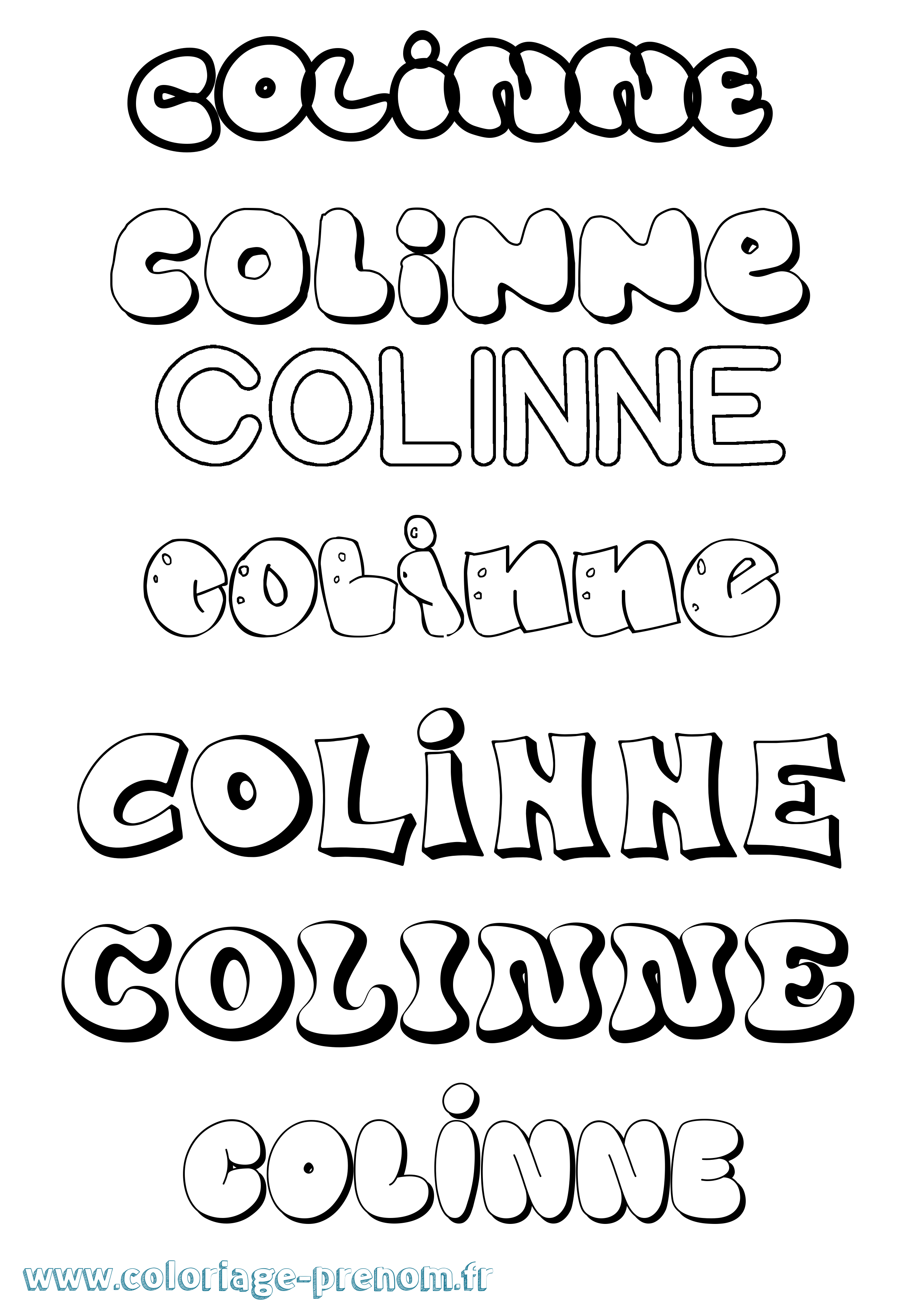 Coloriage Colinne Bubble Coloriage prénom Colinne Bubble