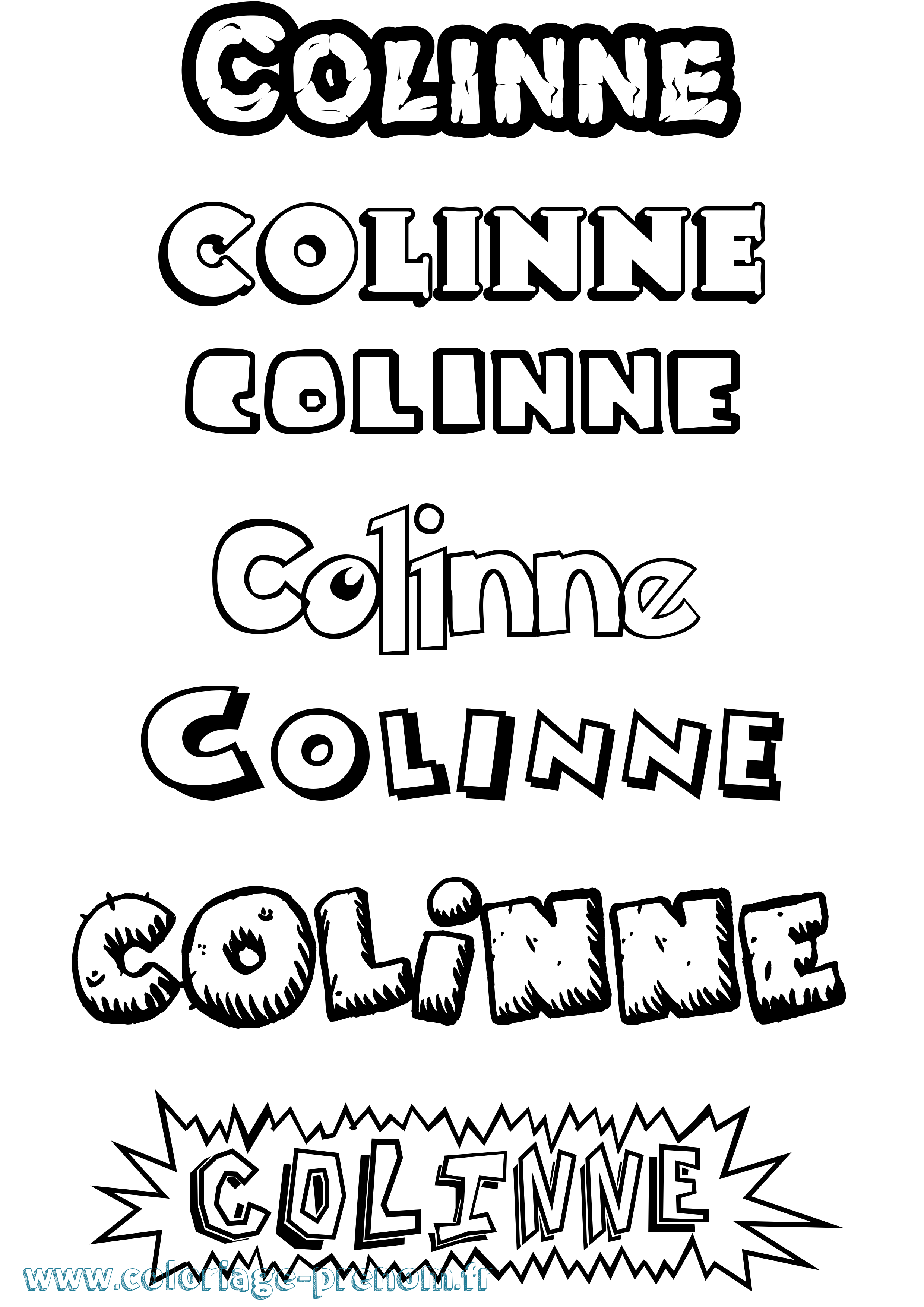 Coloriage Colinne Dessin Animé Coloriage prénom Colinne Dessin Animé