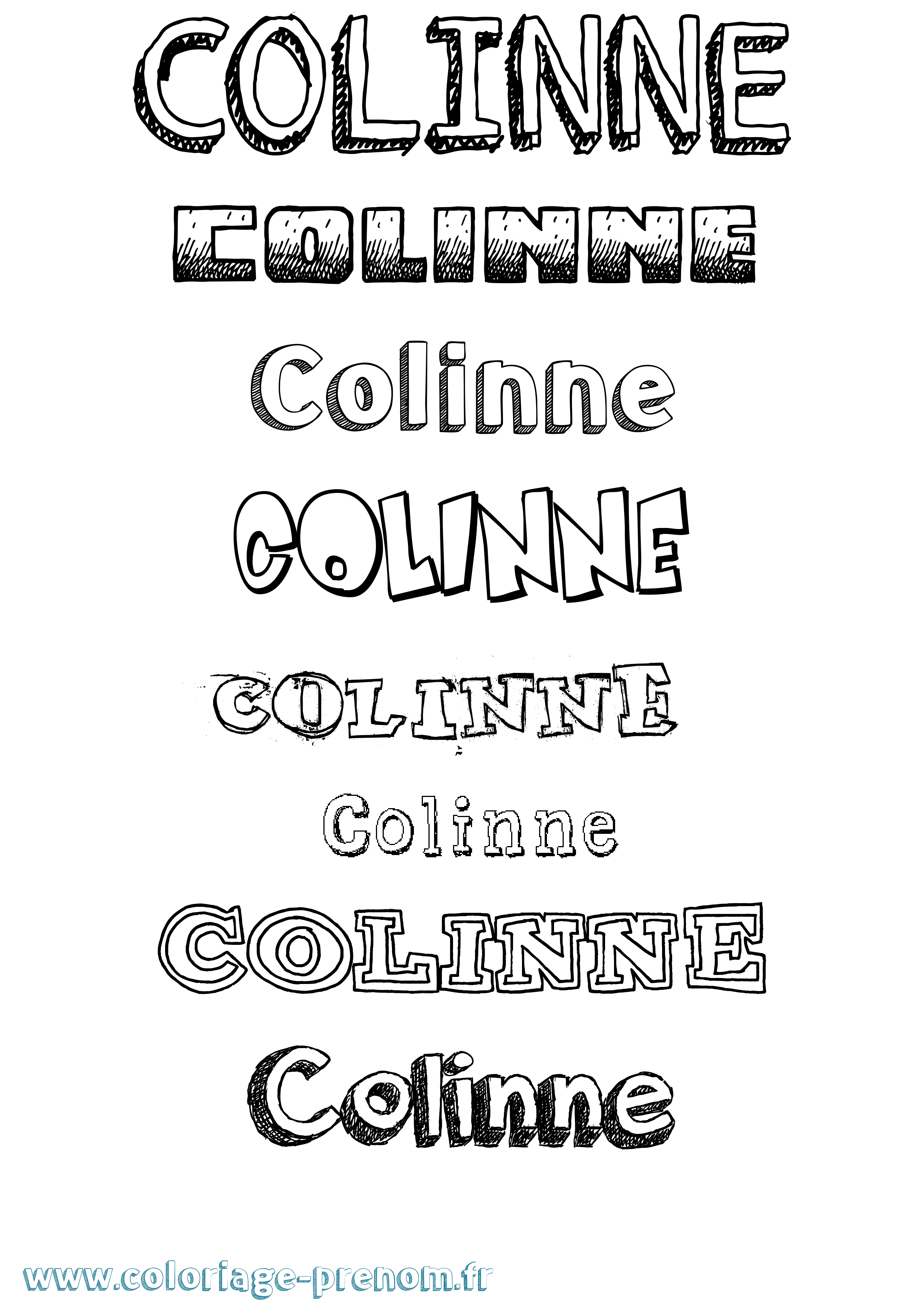 Coloriage Colinne Dessiné Coloriage prénom Colinne Dessiné