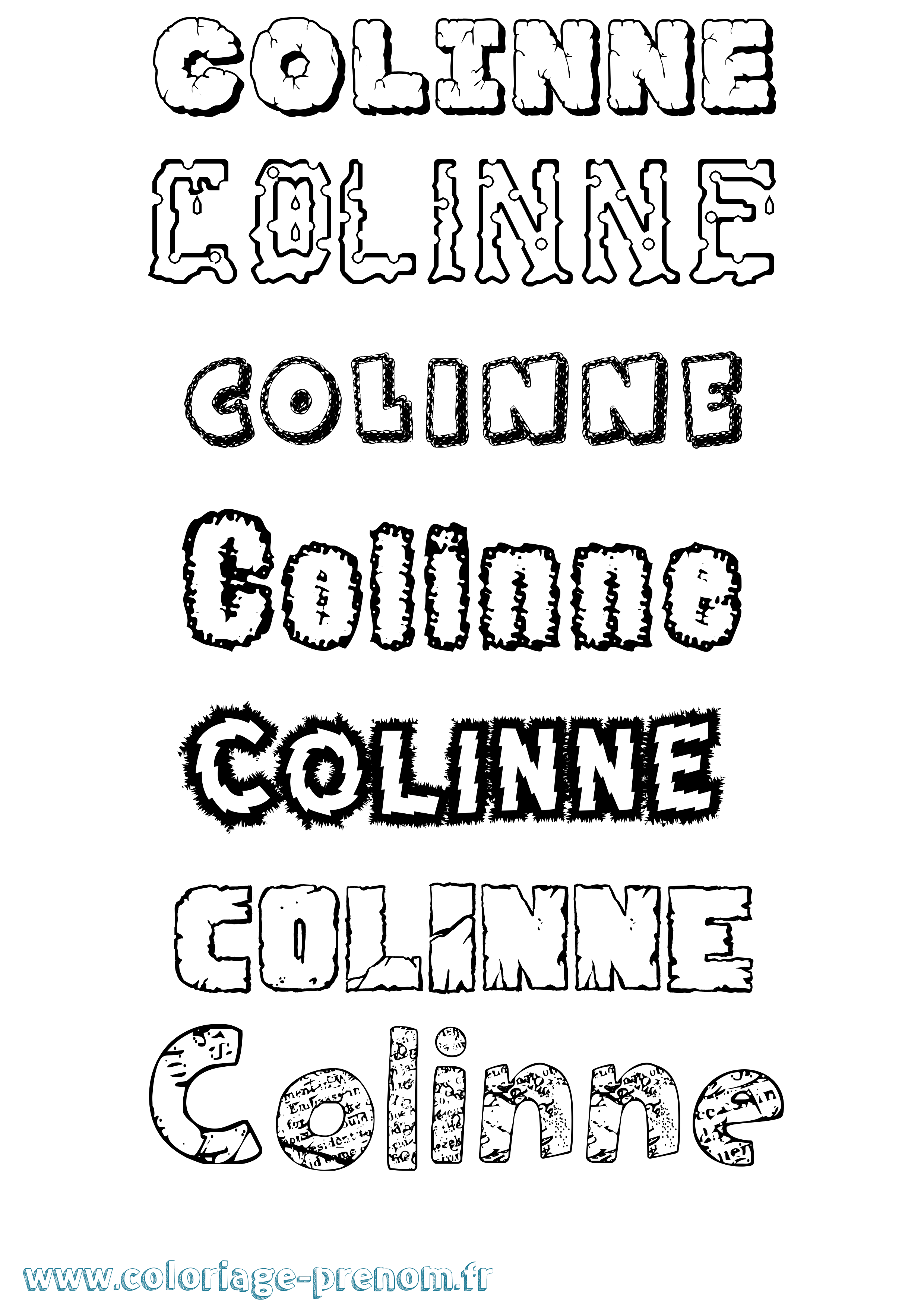 Coloriage Colinne Destructuré Coloriage prénom Colinne Destructuré