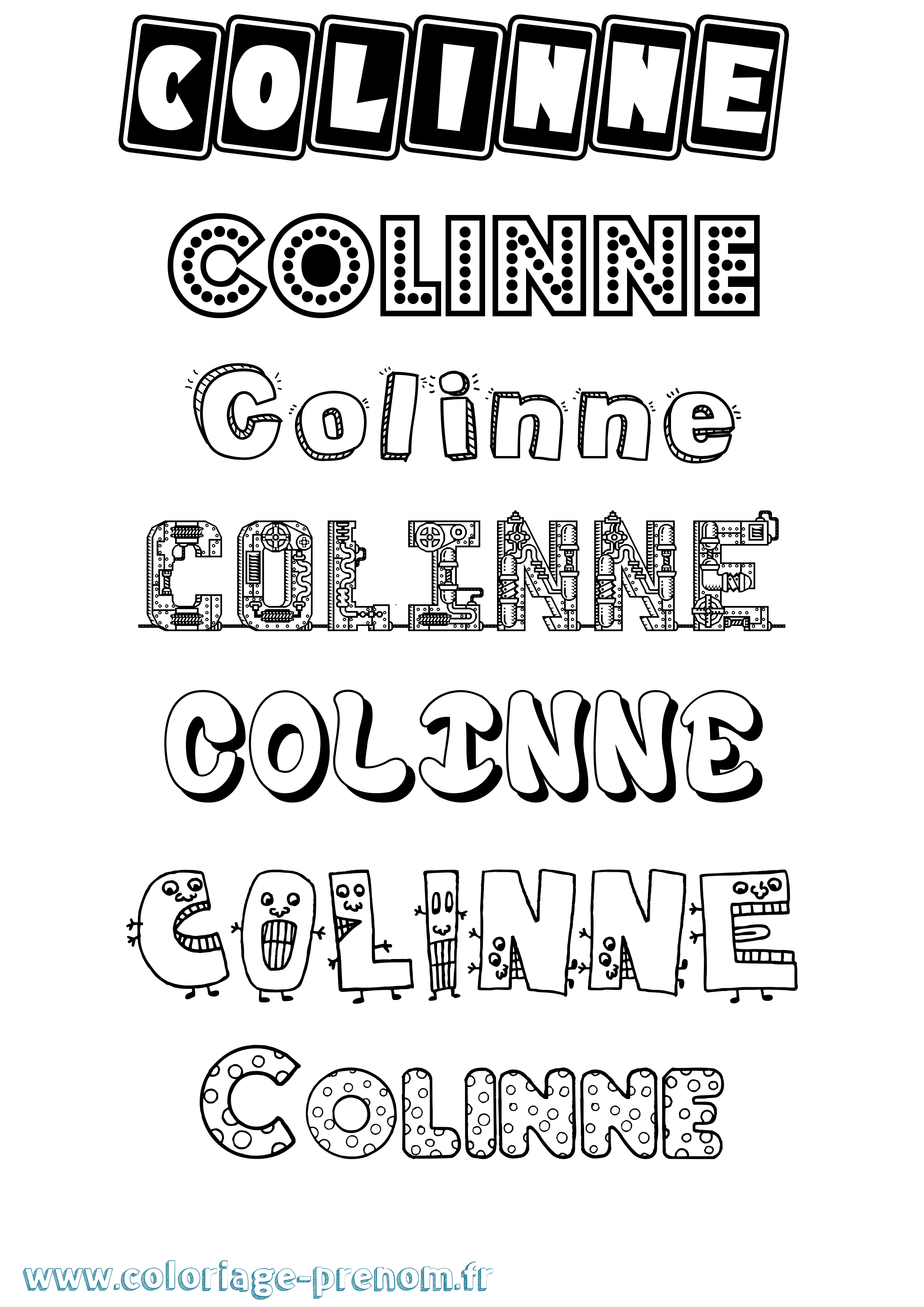 Coloriage Colinne Fun Coloriage prénom Colinne Fun