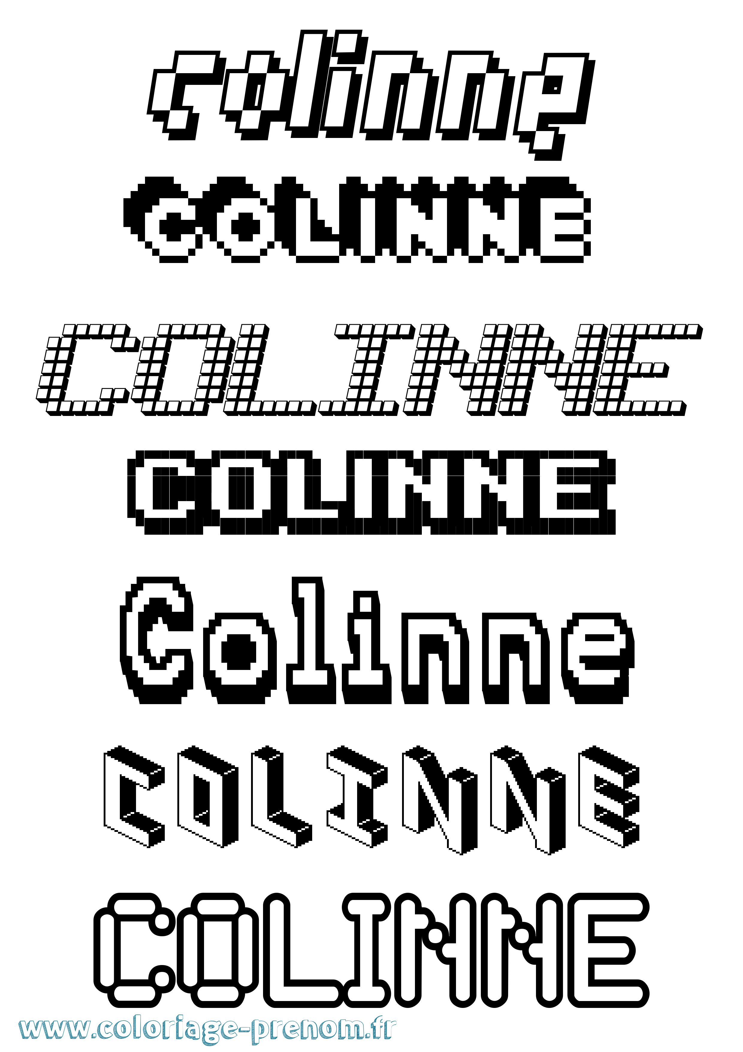 Coloriage Colinne Pixel Coloriage prénom Colinne Pixel