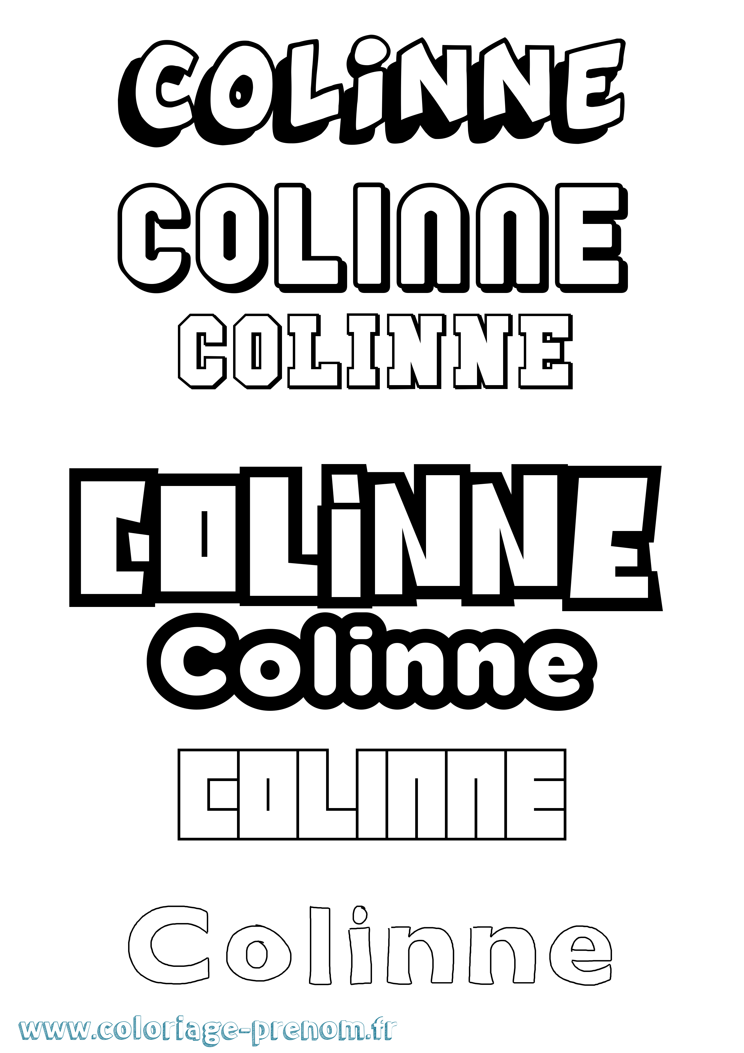 Coloriage Colinne Simple Coloriage prénom Colinne Simple
