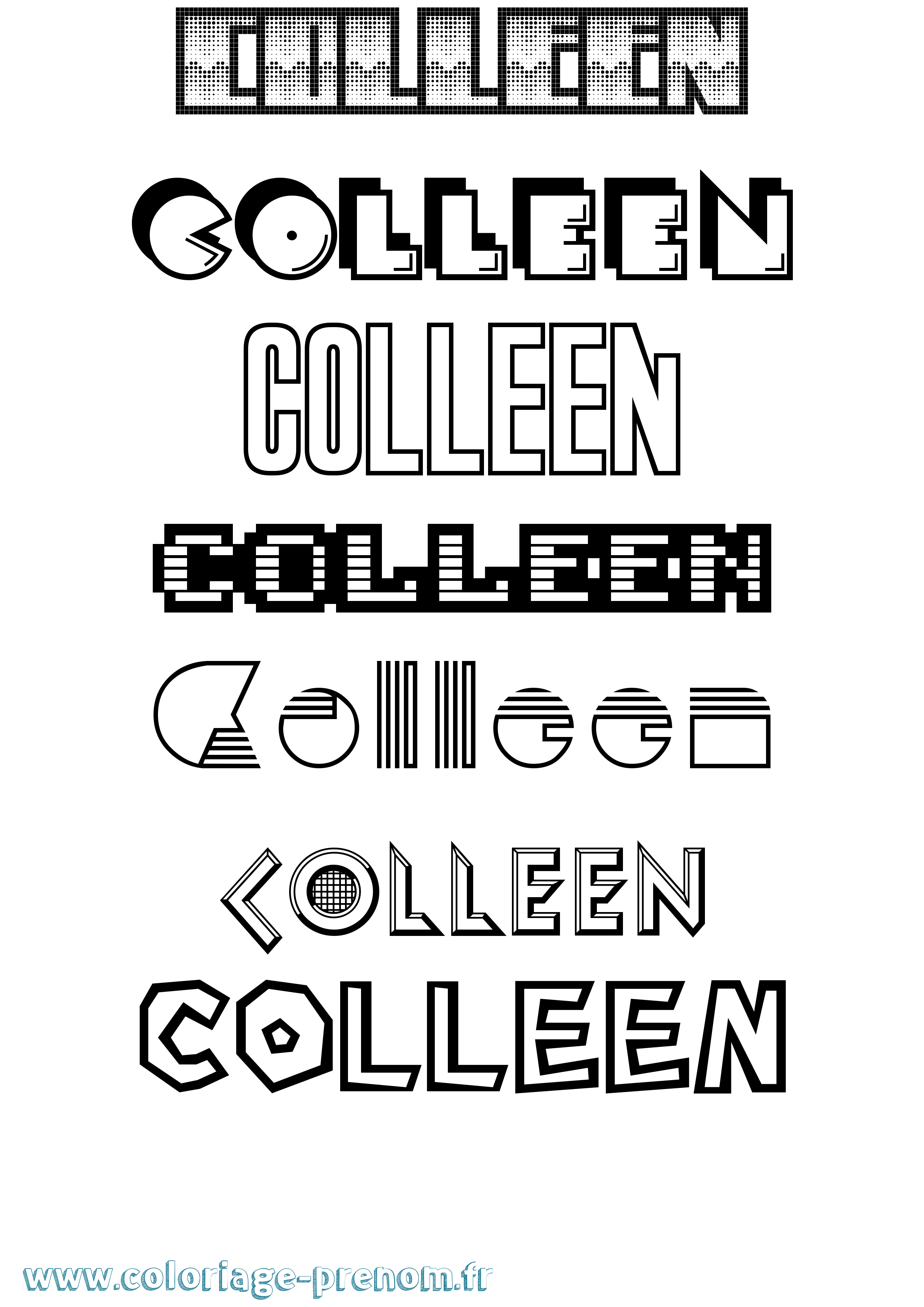 Coloriage Colleen Jeux Vidéos Coloriage prénom Colleen Jeux Vidéos