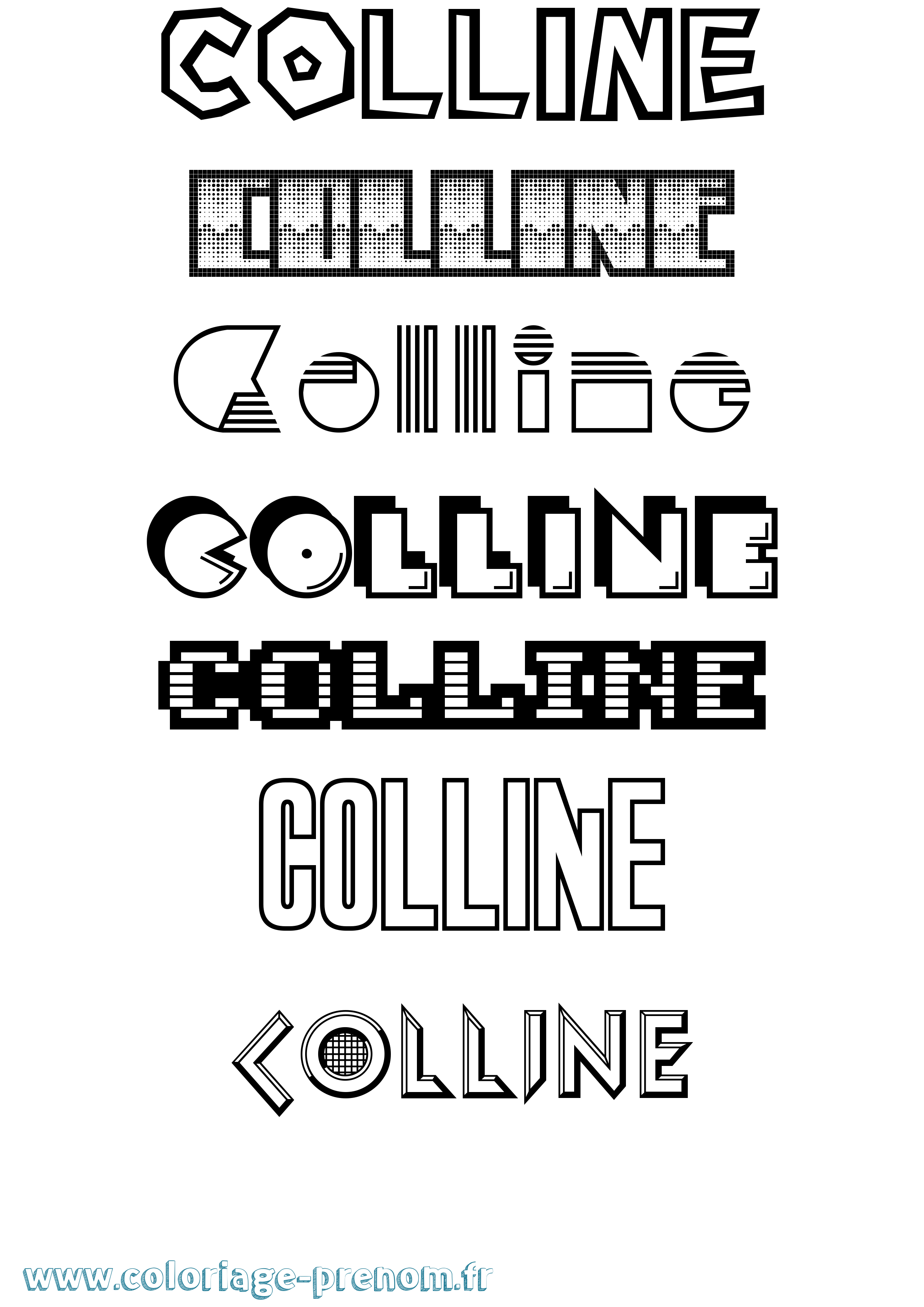 Coloriage Colline Jeux Vidéos Coloriage prénom Colline Jeux Vidéos