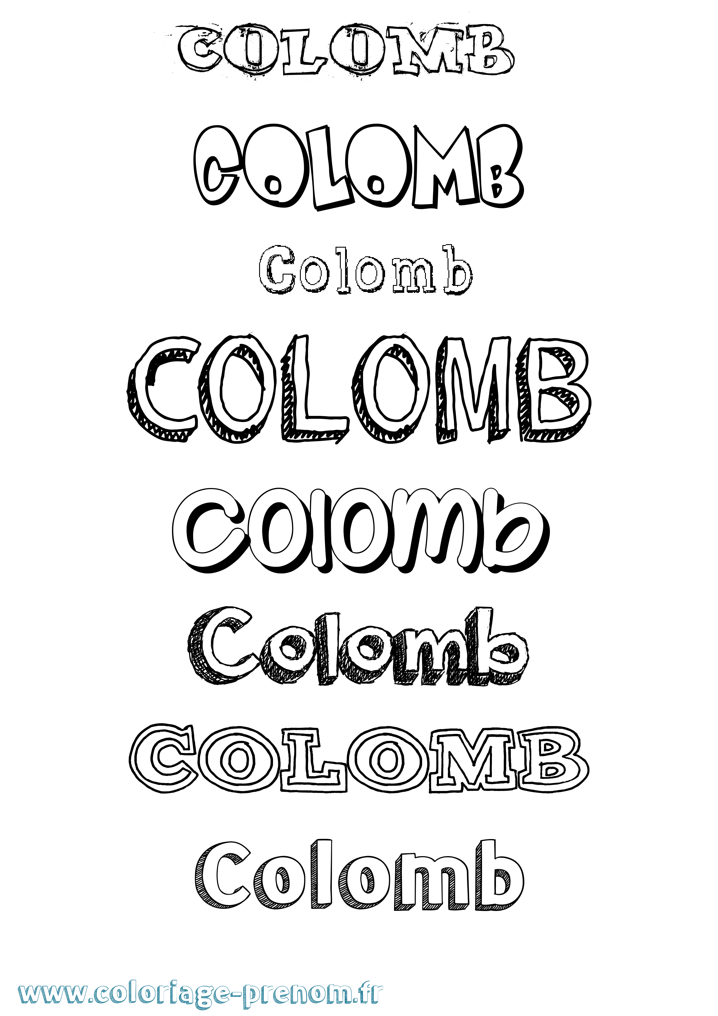 Coloriage Colomb Dessiné Coloriage prénom Colomb Dessiné