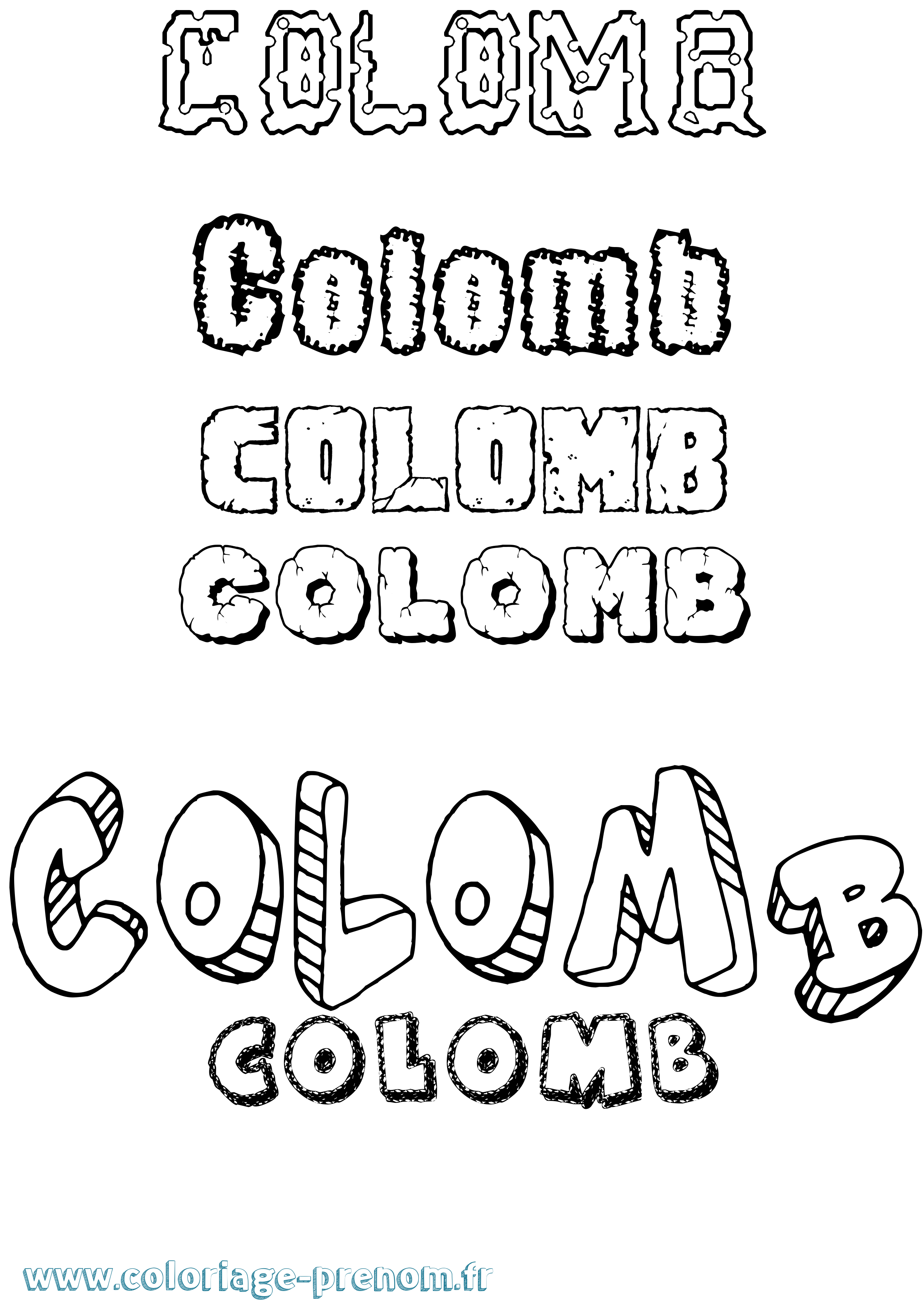 Coloriage Colomb Destructuré Coloriage prénom Colomb Destructuré