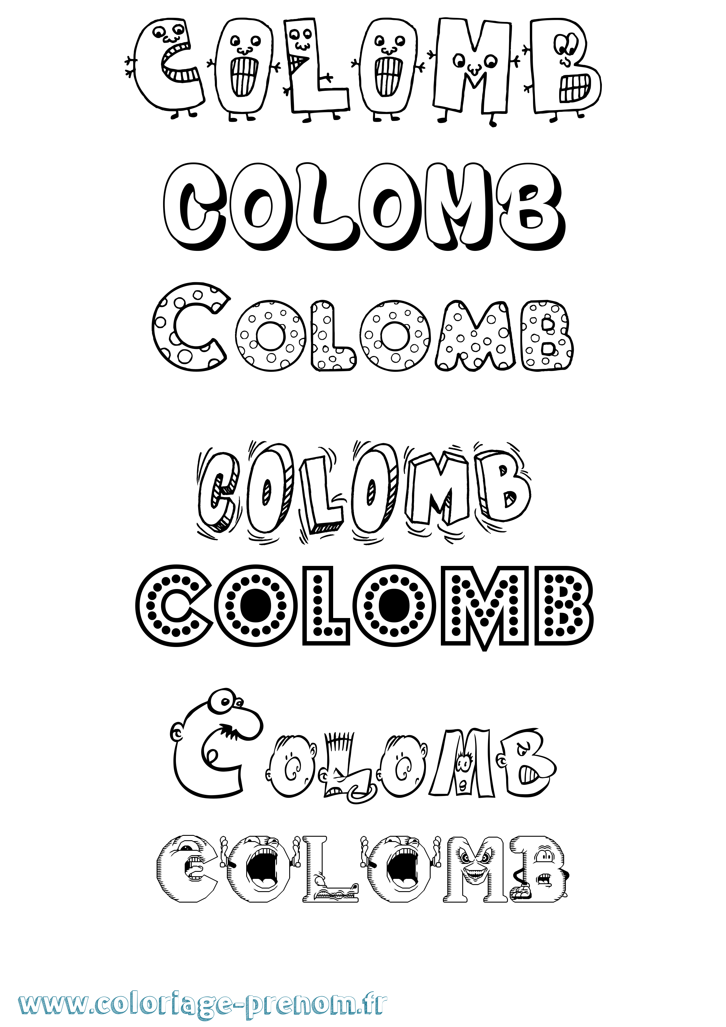 Coloriage Colomb Fun Coloriage prénom Colomb Fun