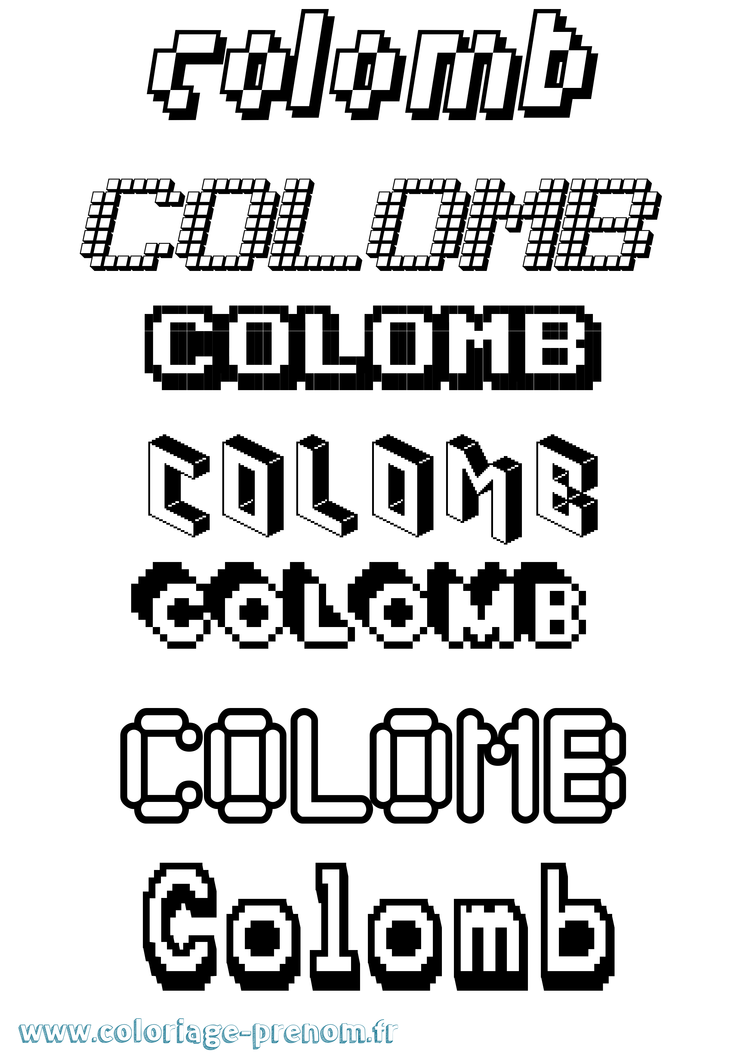 Coloriage Colomb Pixel Coloriage prénom Colomb Pixel