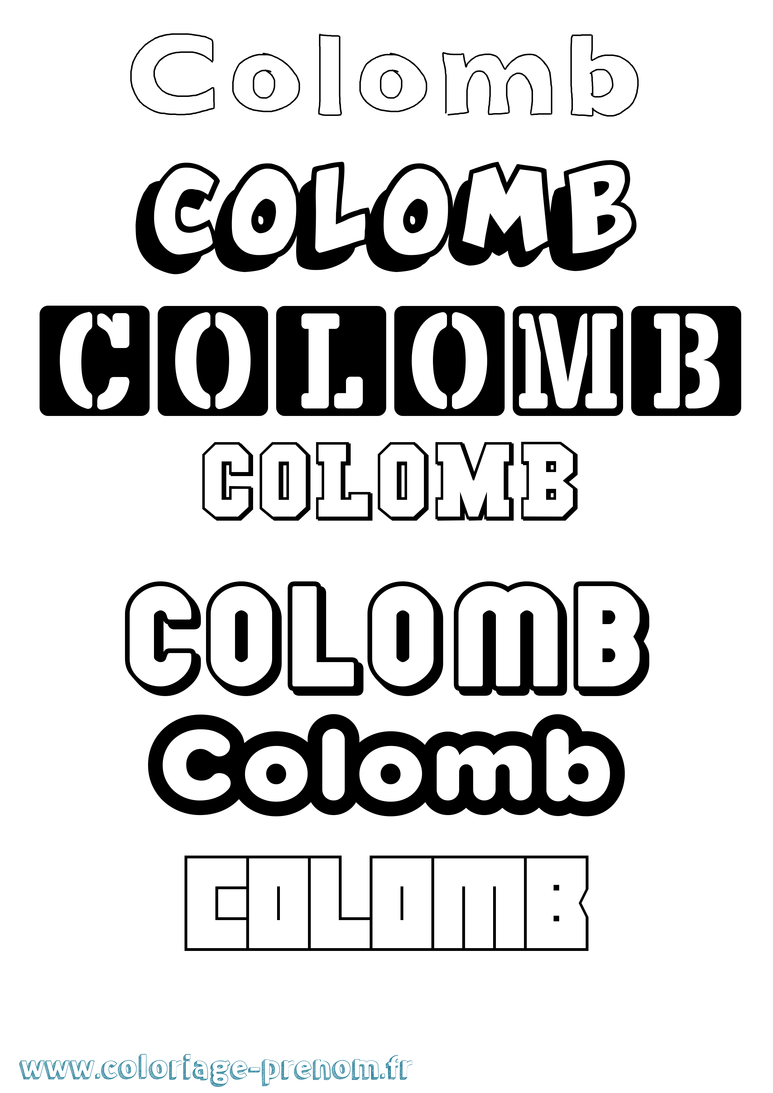 Coloriage Colomb Simple Coloriage prénom Colomb Simple