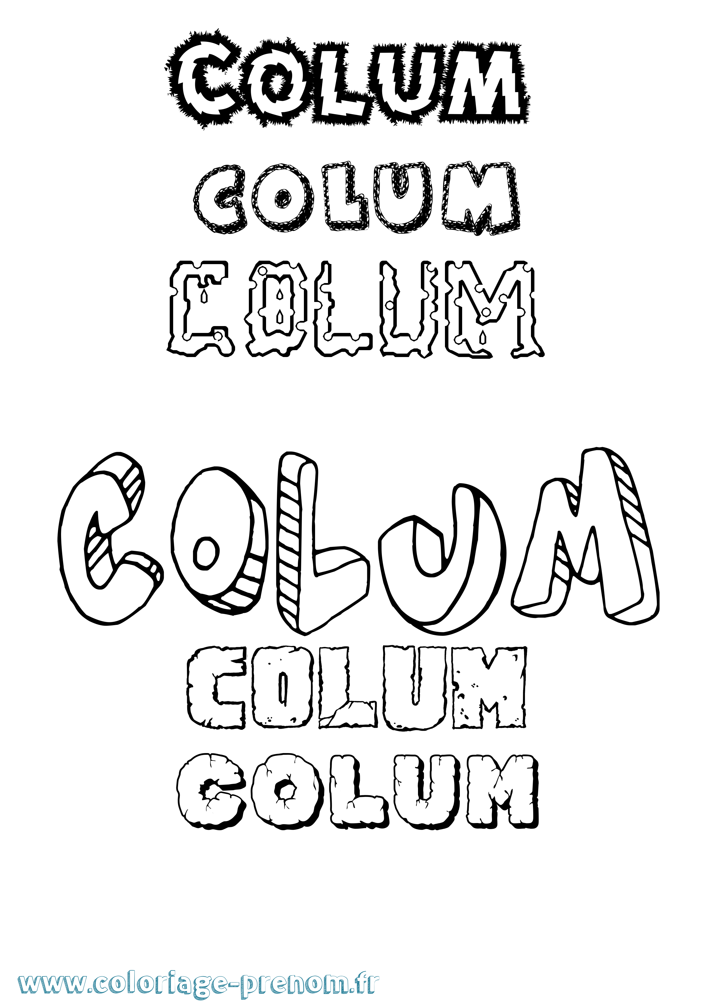 Coloriage Colum Destructuré Coloriage prénom Colum Destructuré