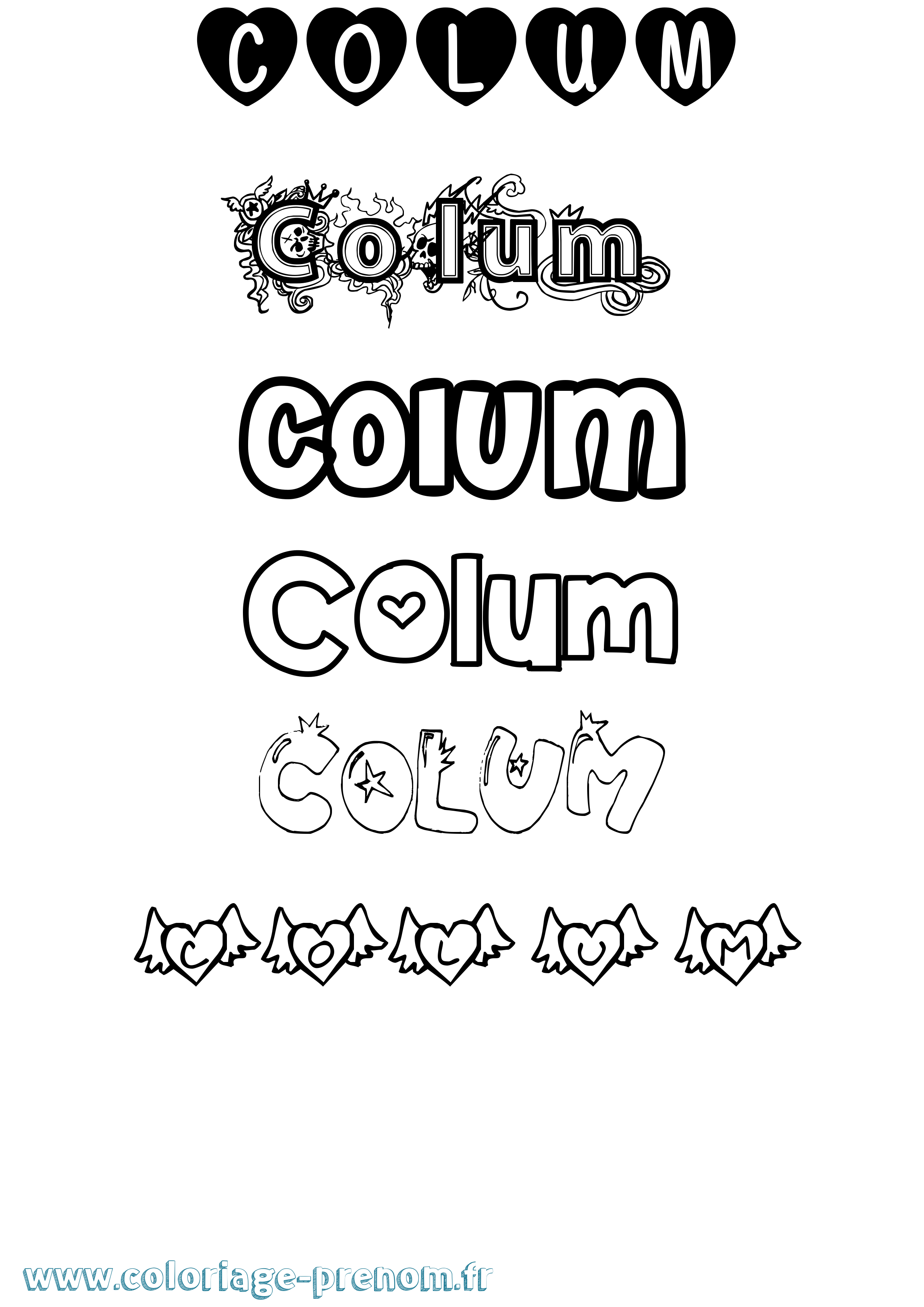 Coloriage Colum Girly Coloriage prénom Colum Girly