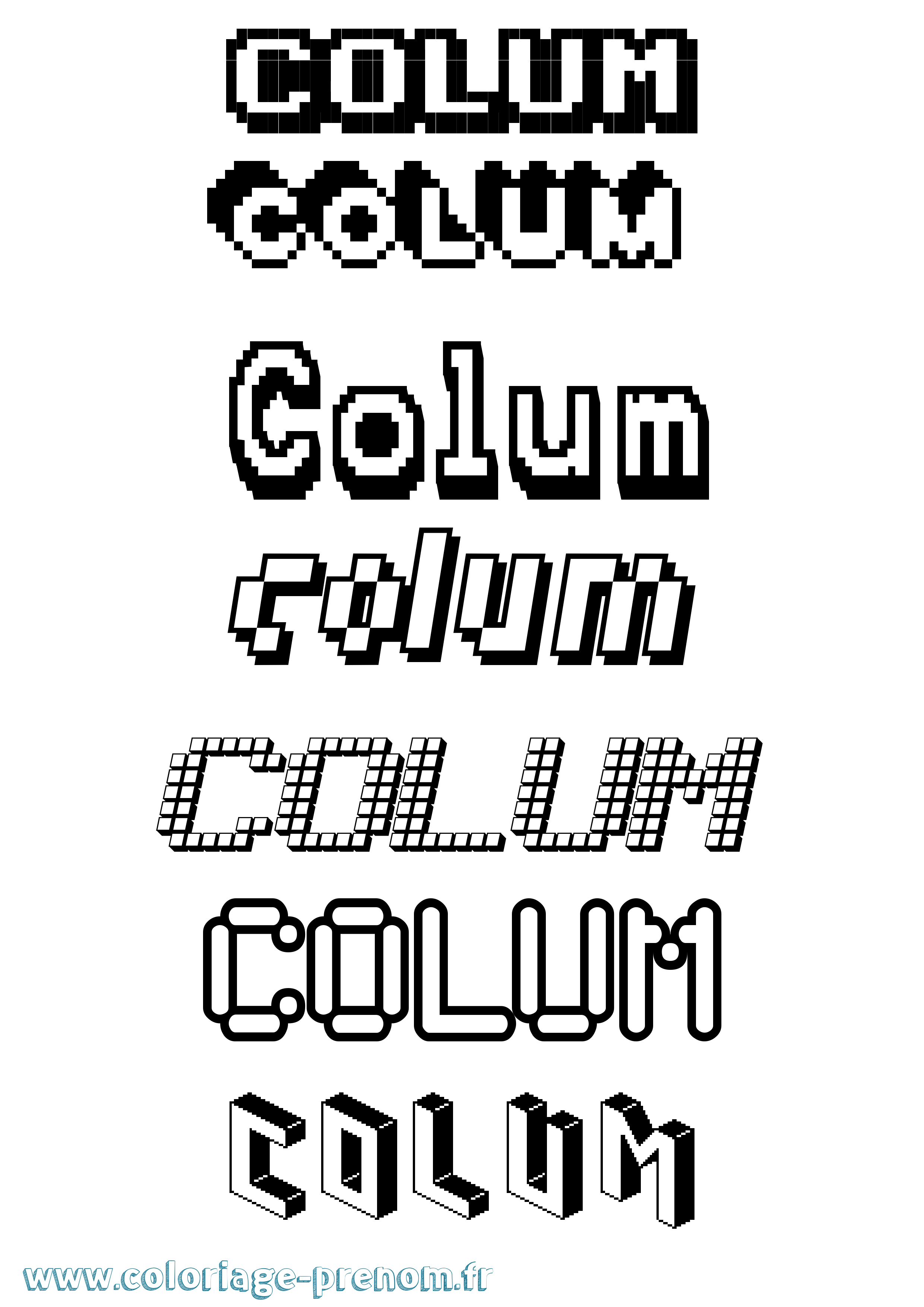 Coloriage Colum Pixel Coloriage prénom Colum Pixel