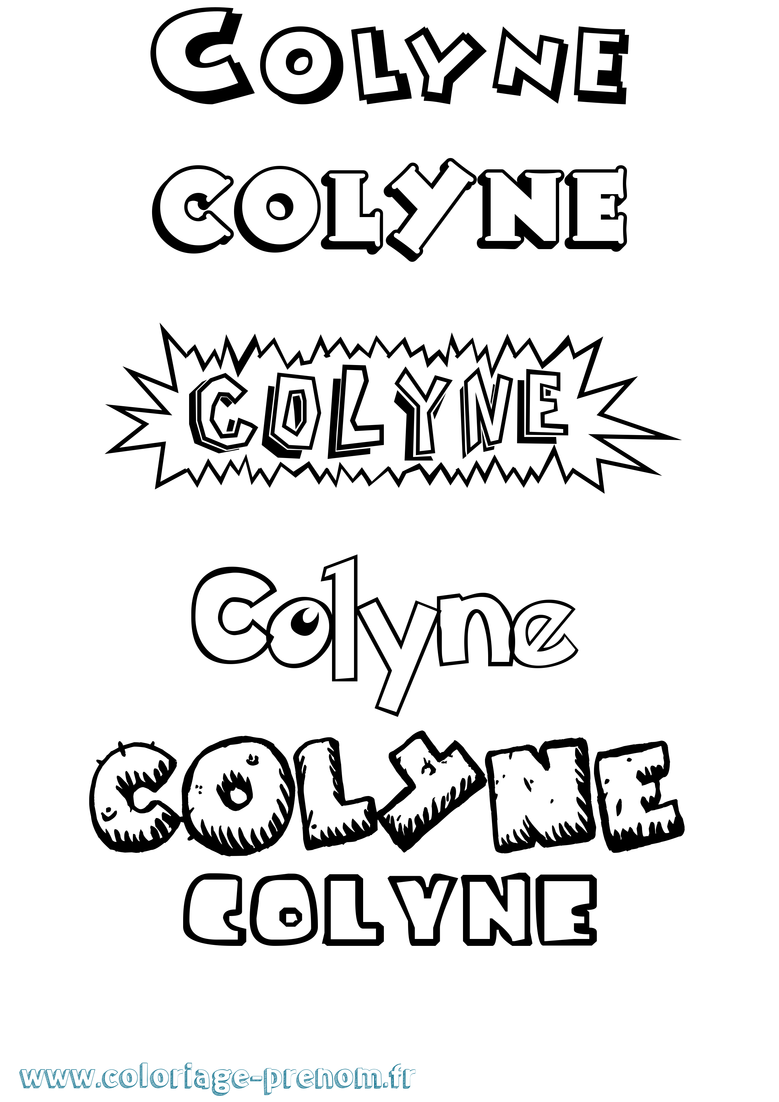 Coloriage Colyne Dessin Animé Coloriage prénom Colyne Dessin Animé