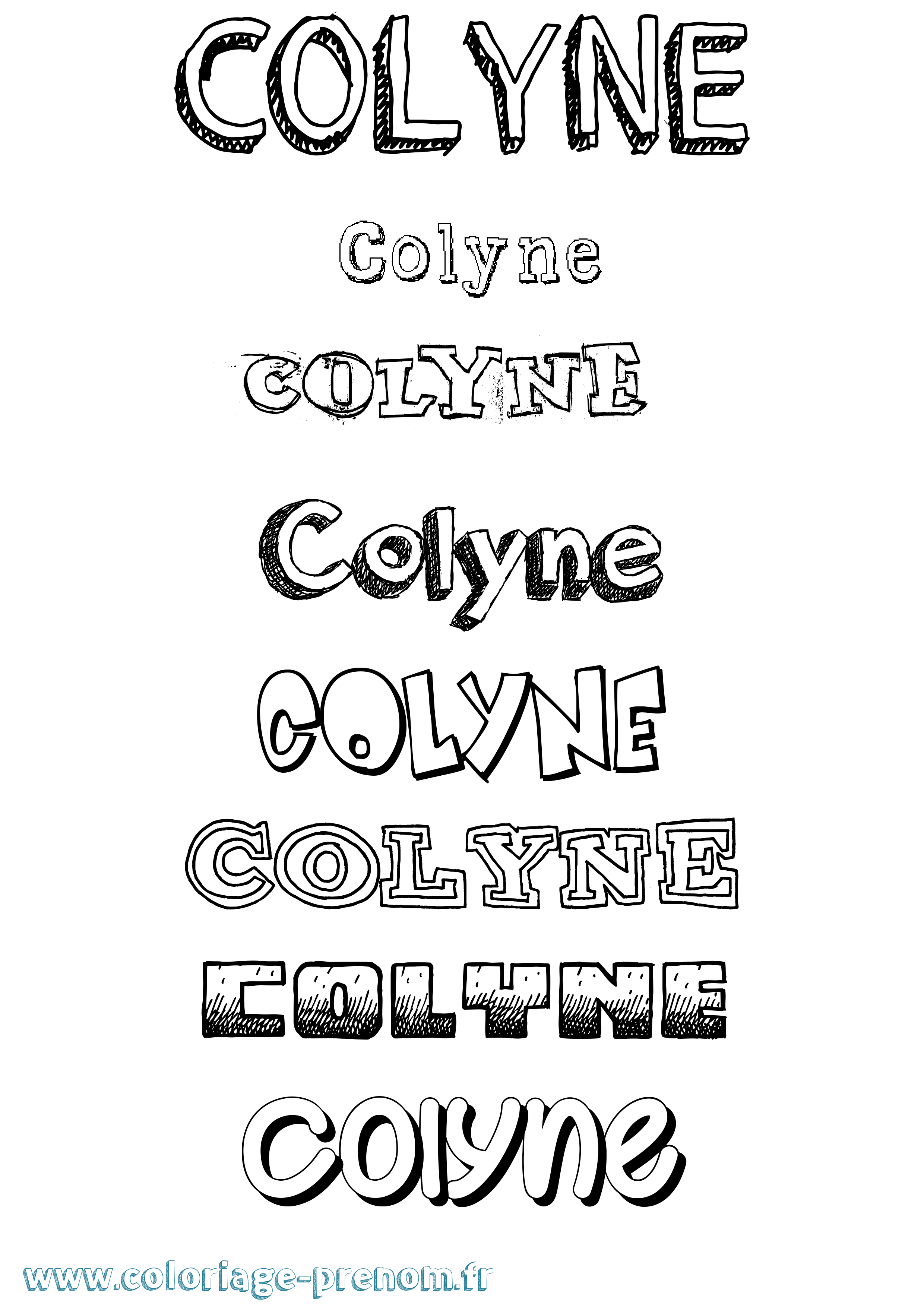 Coloriage Colyne Dessiné Coloriage prénom Colyne Dessiné
