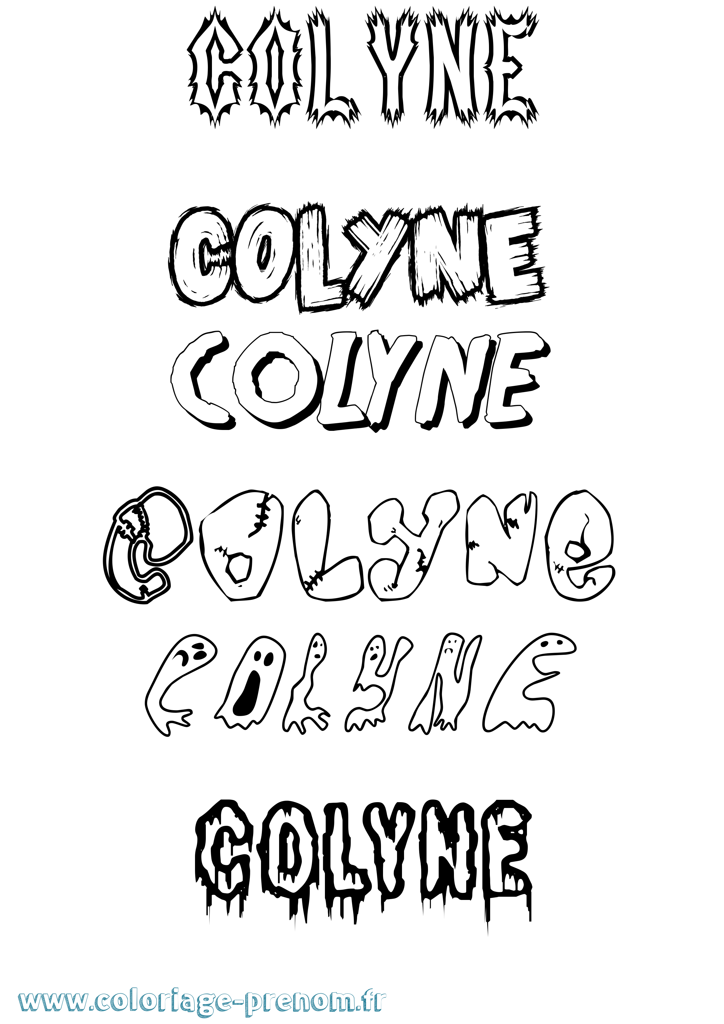 Coloriage Colyne Frisson Coloriage prénom Colyne Frisson