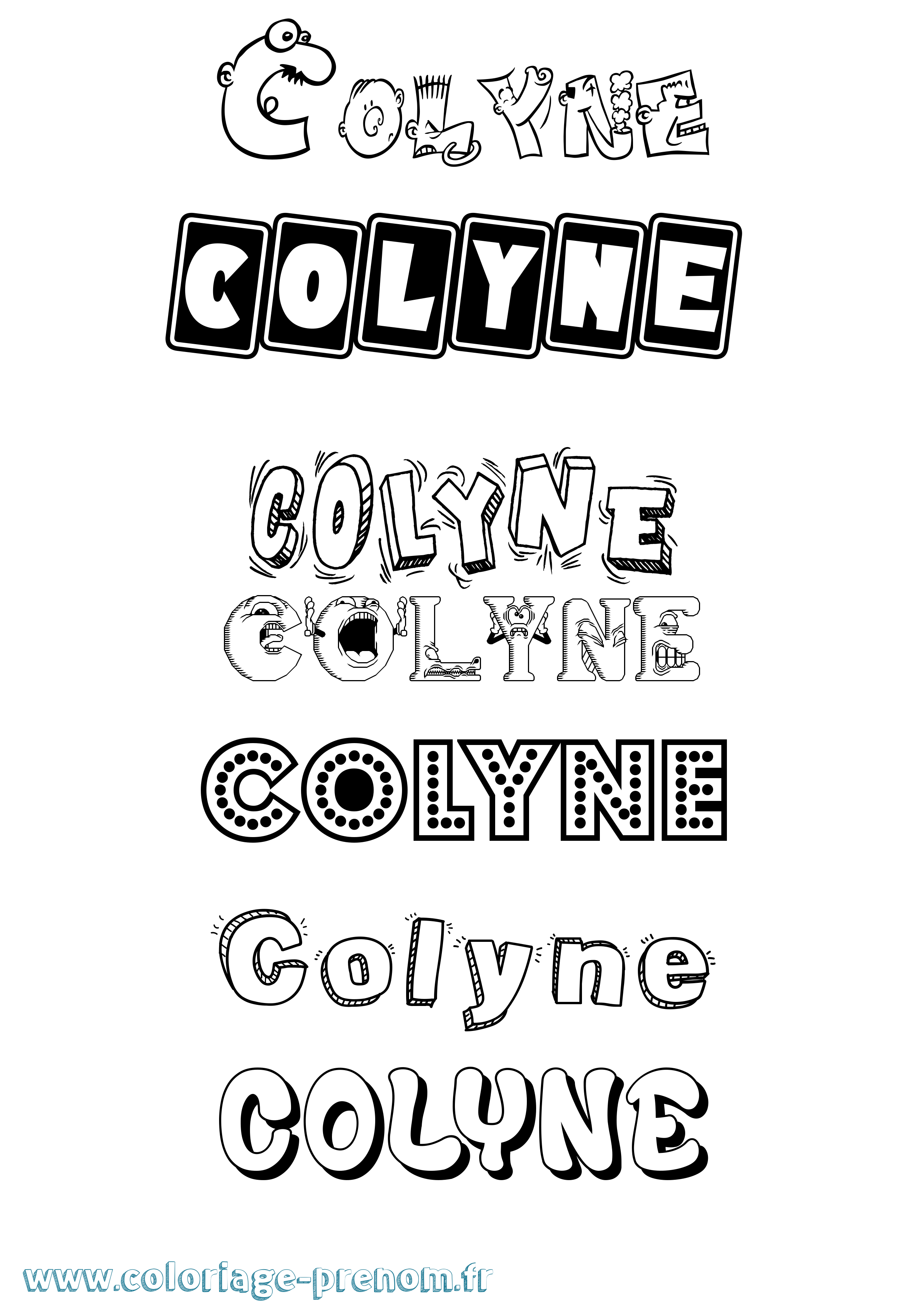 Coloriage Colyne Fun Coloriage prénom Colyne Fun