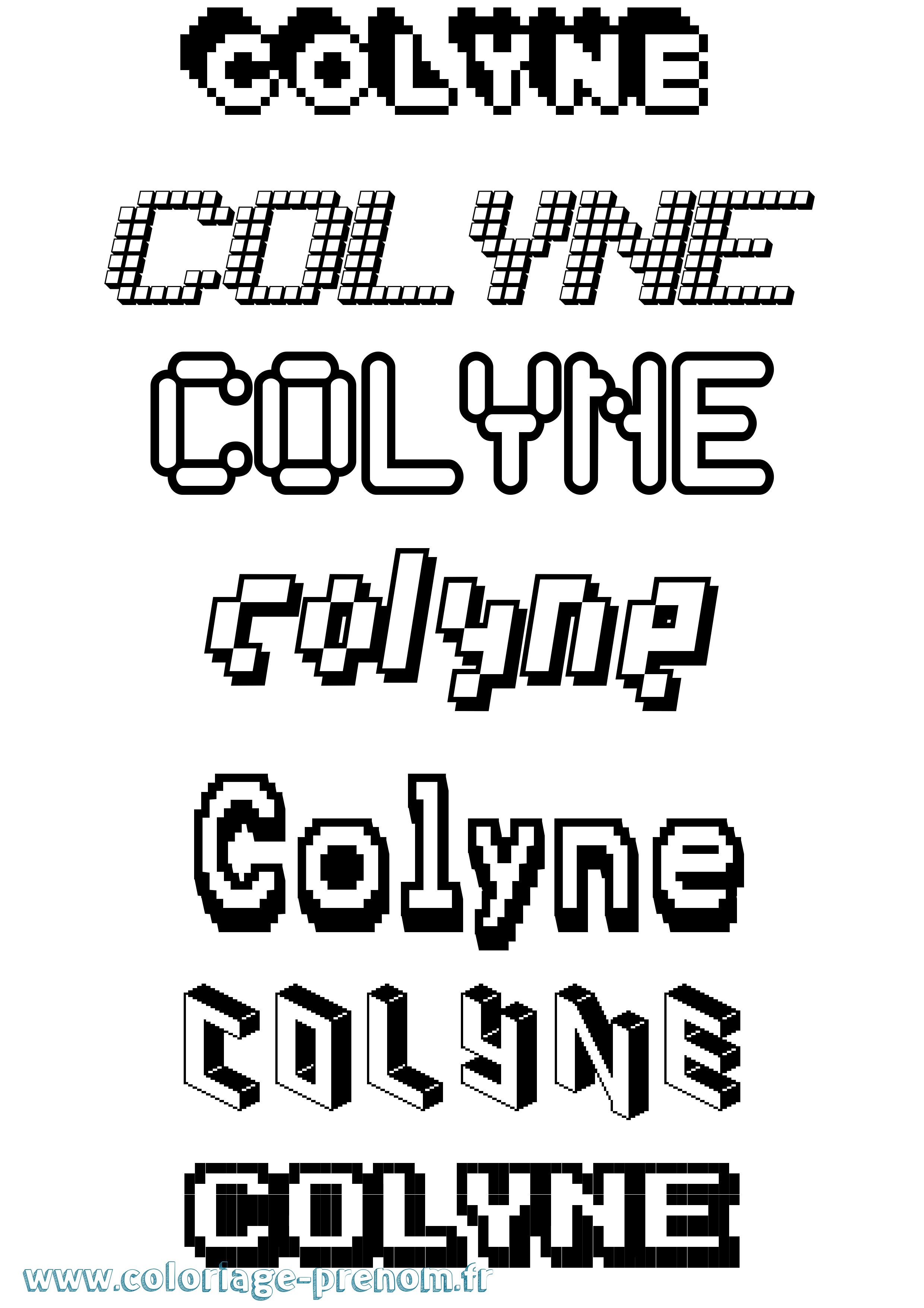 Coloriage Colyne Pixel Coloriage prénom Colyne Pixel