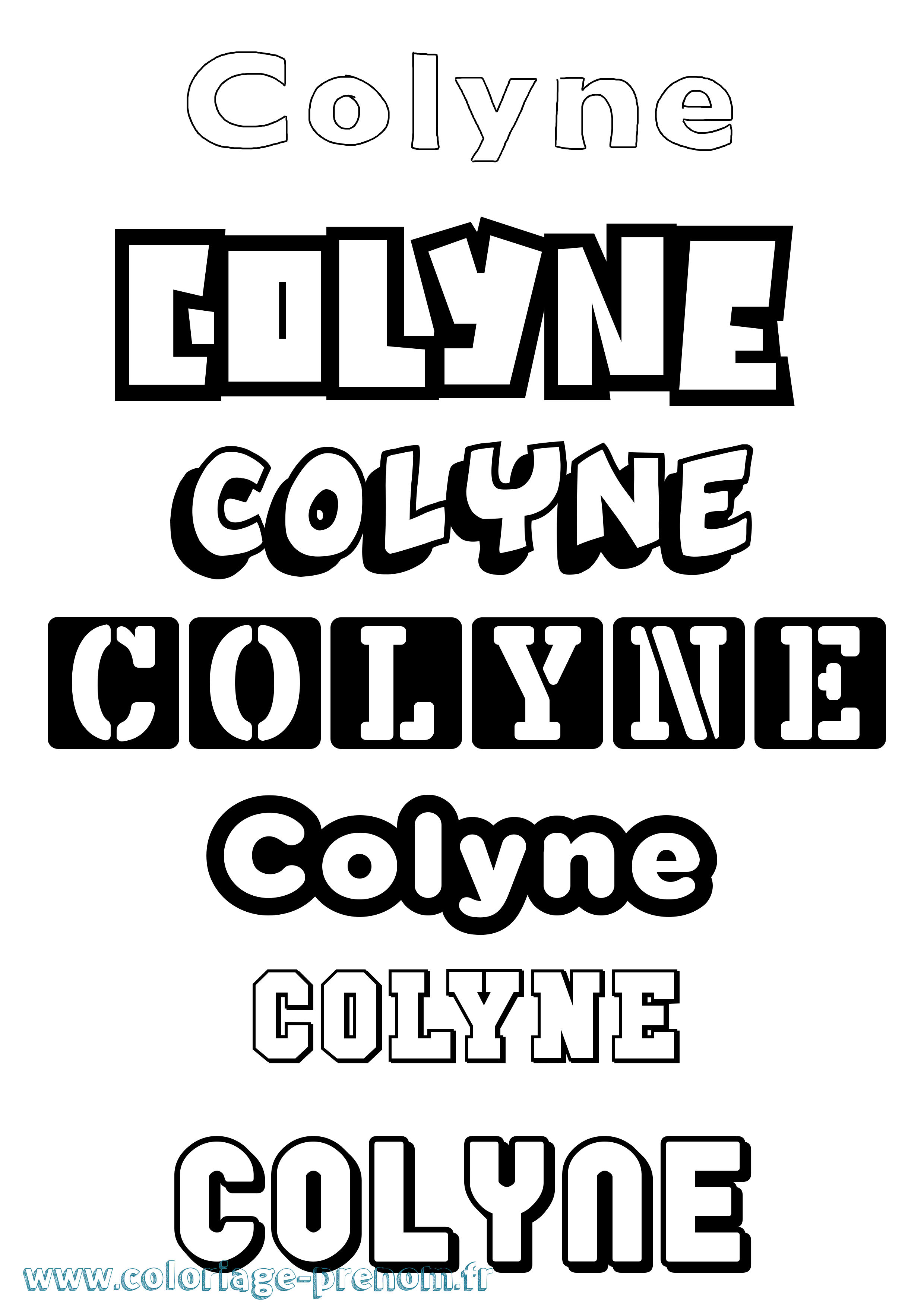 Coloriage Colyne Simple Coloriage prénom Colyne Simple