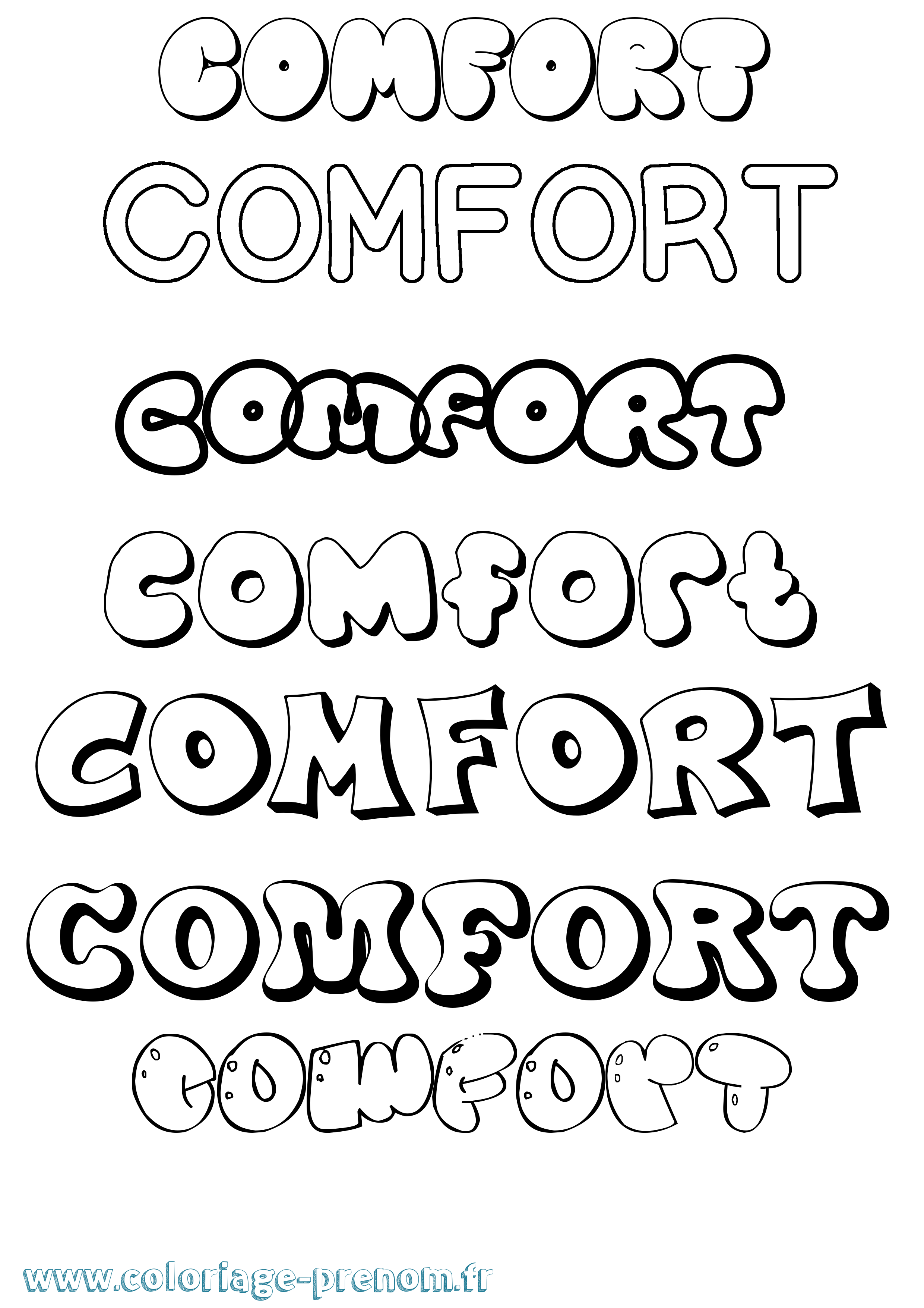 Coloriage Comfort Bubble Coloriage prénom Comfort Bubble