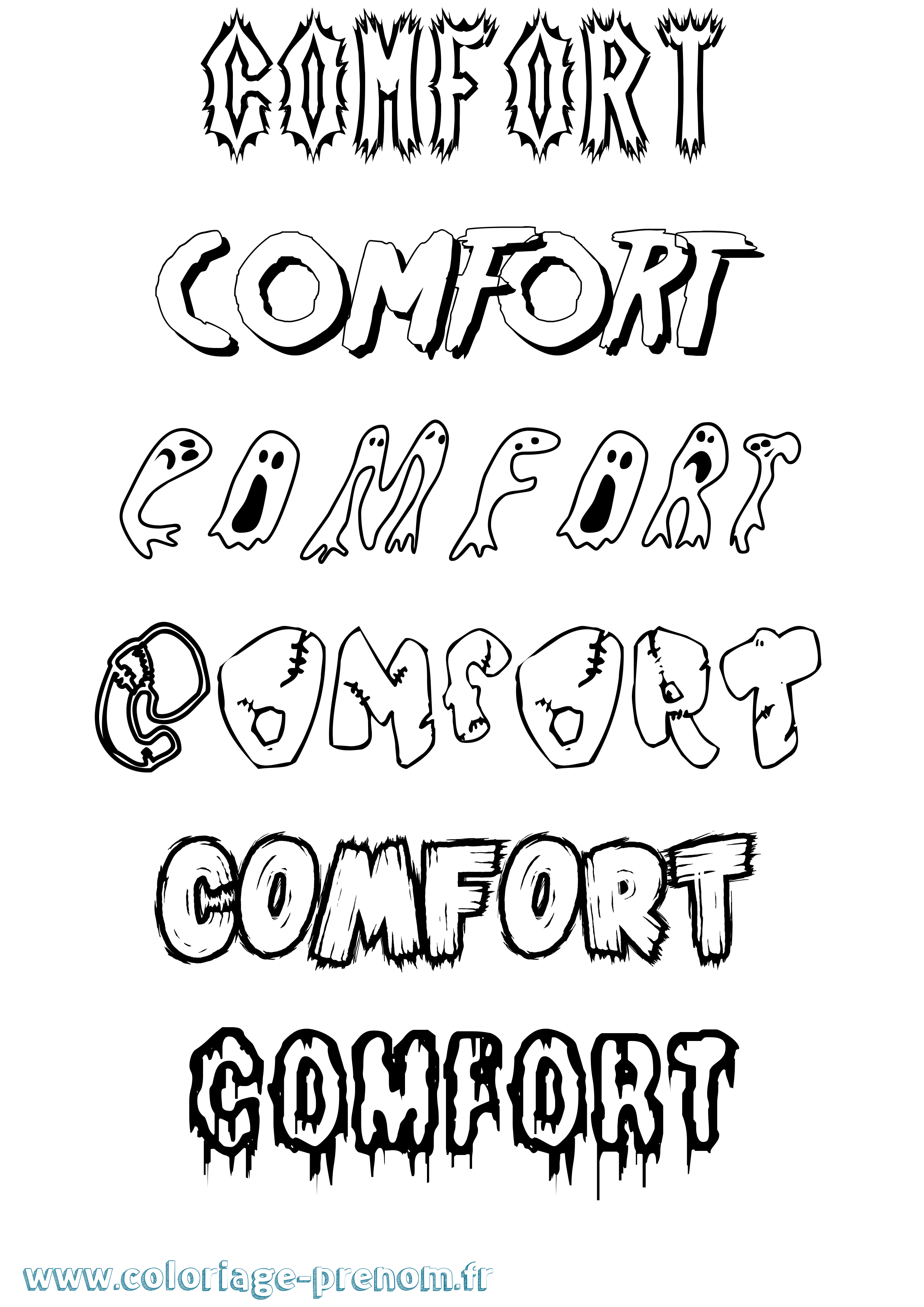 Coloriage Comfort Frisson Coloriage prénom Comfort Frisson