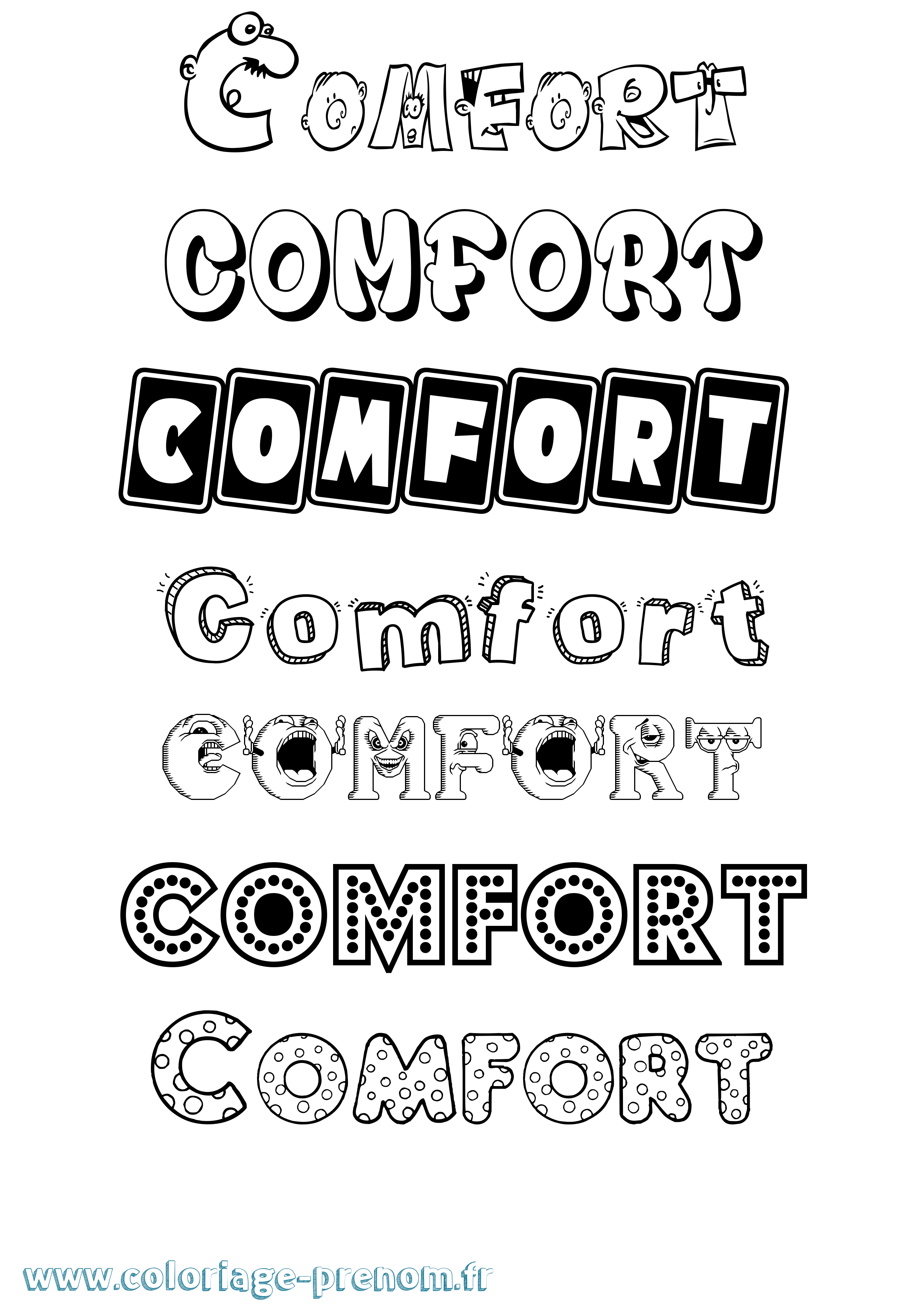 Coloriage Comfort Fun Coloriage prénom Comfort Fun