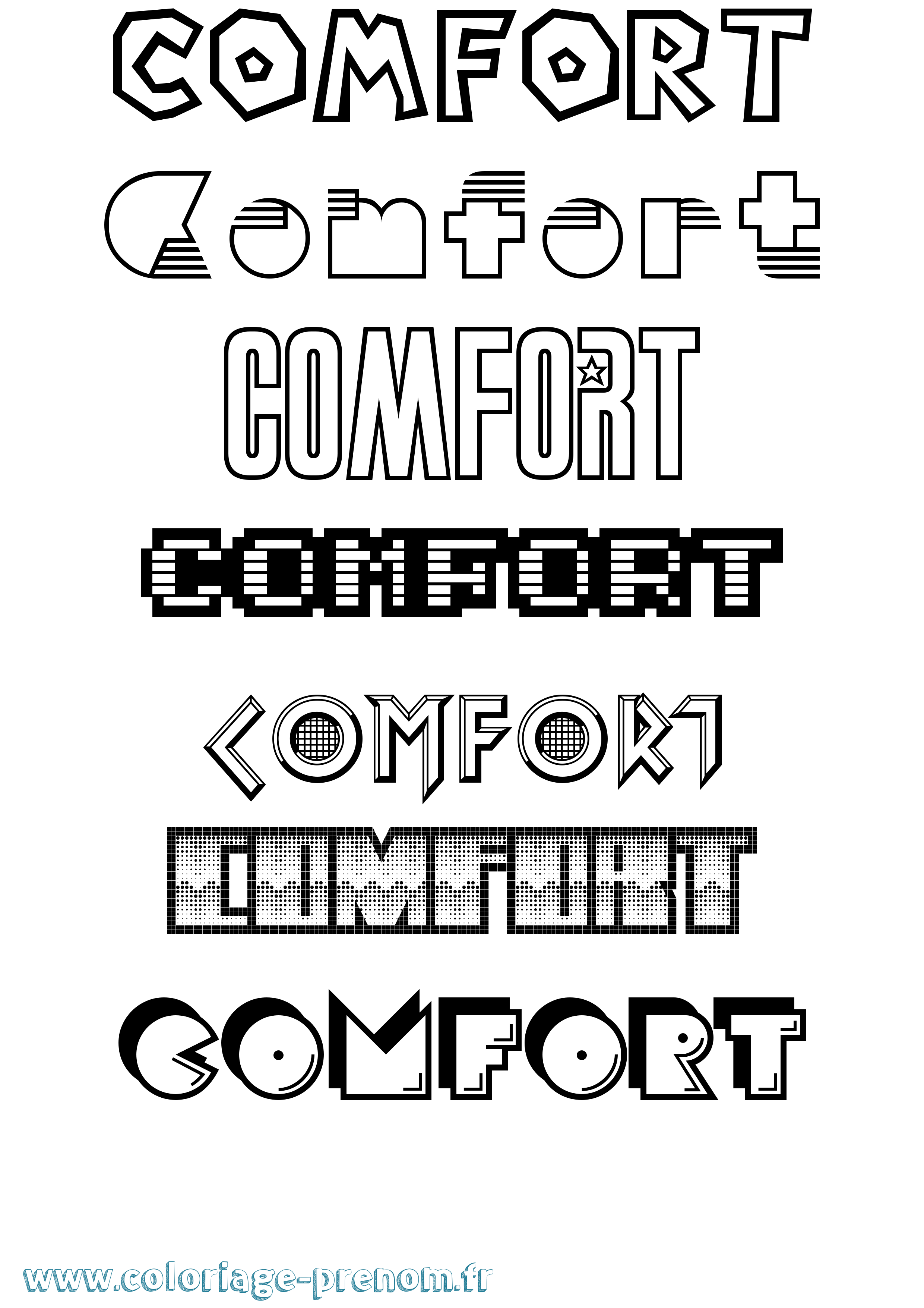 Coloriage Comfort Jeux Vidéos Coloriage prénom Comfort Jeux Vidéos