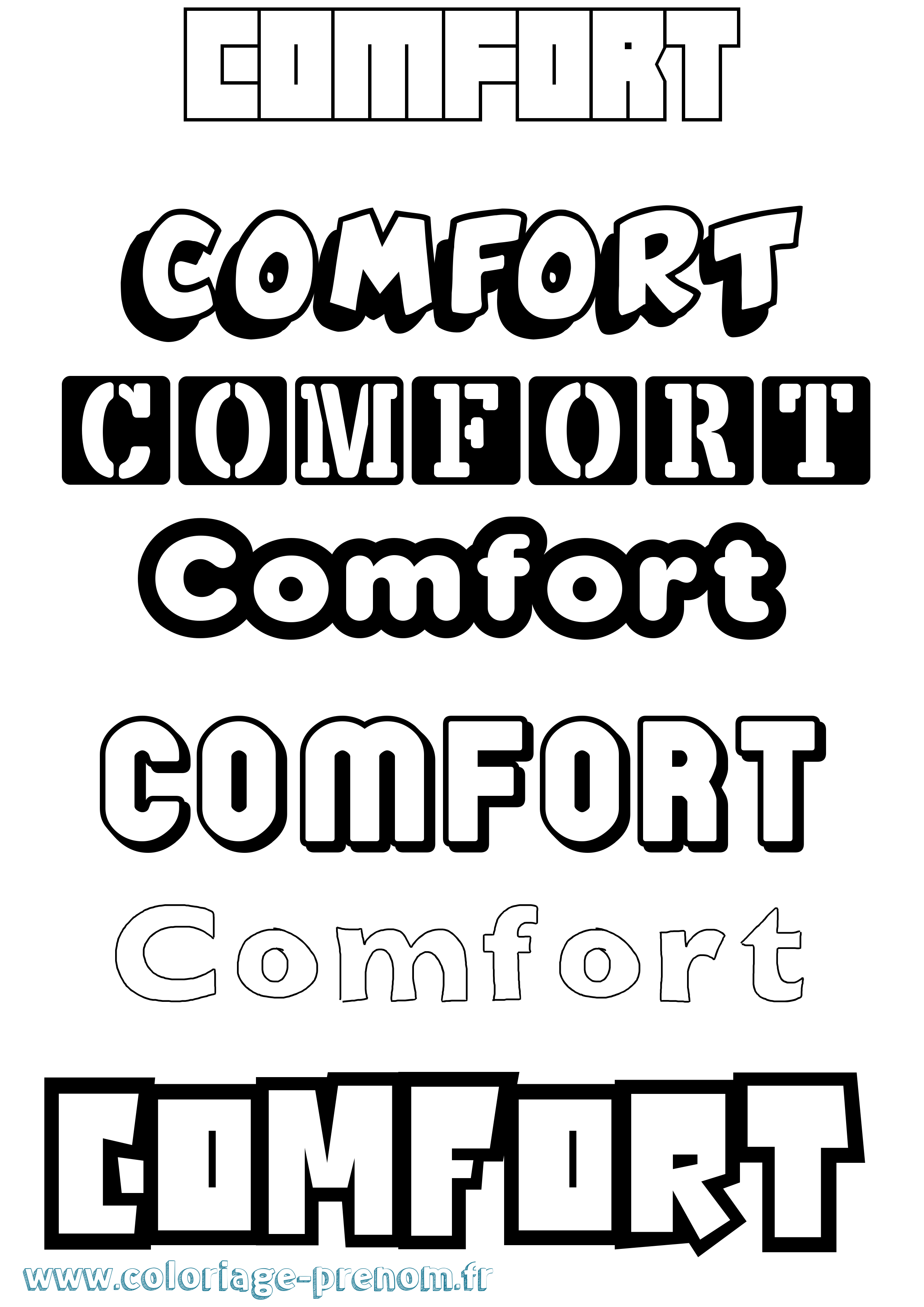 Coloriage Comfort Simple Coloriage prénom Comfort Simple