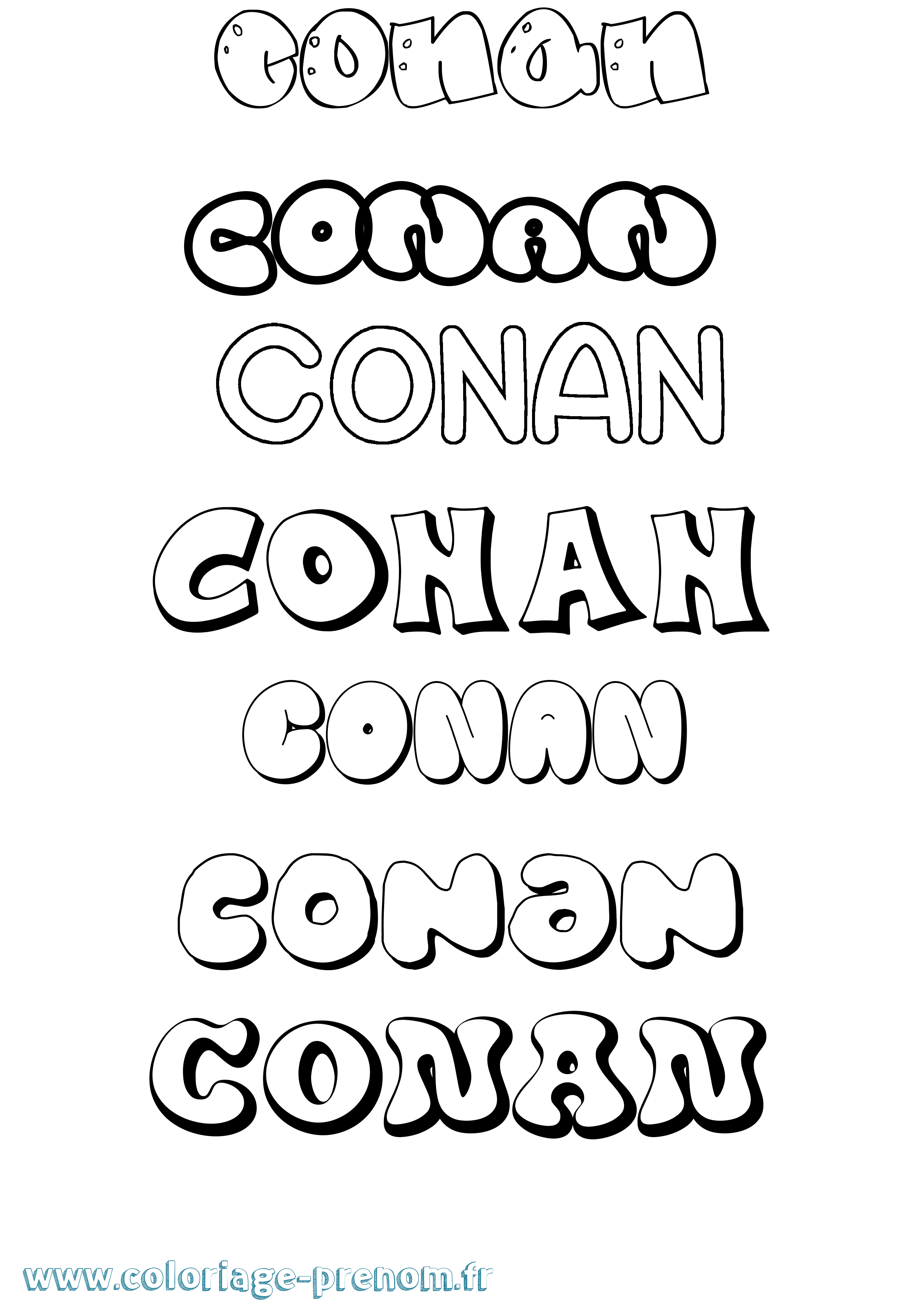 Coloriage Conan Bubble Coloriage prénom Conan Bubble
