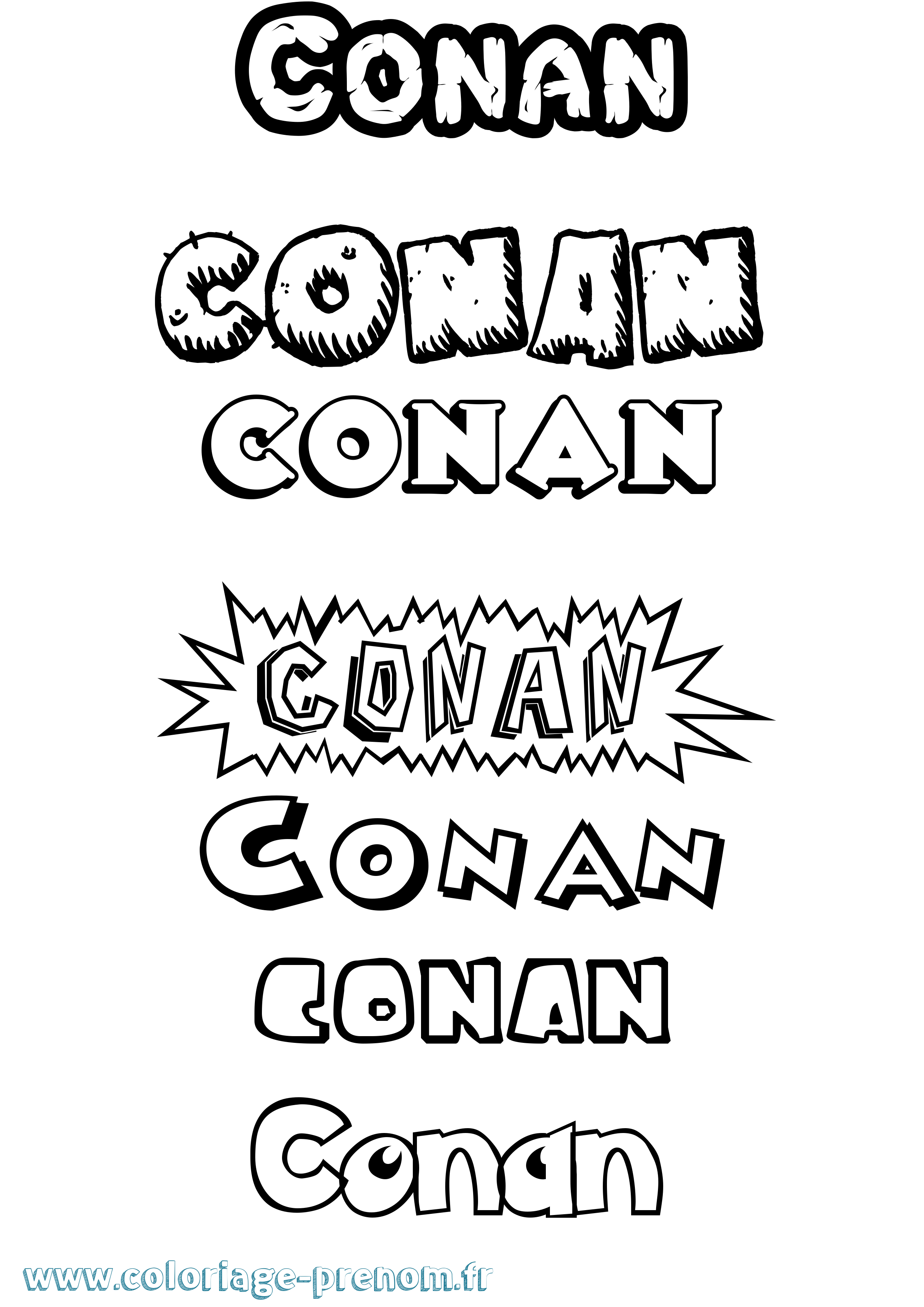 Coloriage Conan Dessin Animé Coloriage prénom Conan Dessin Animé