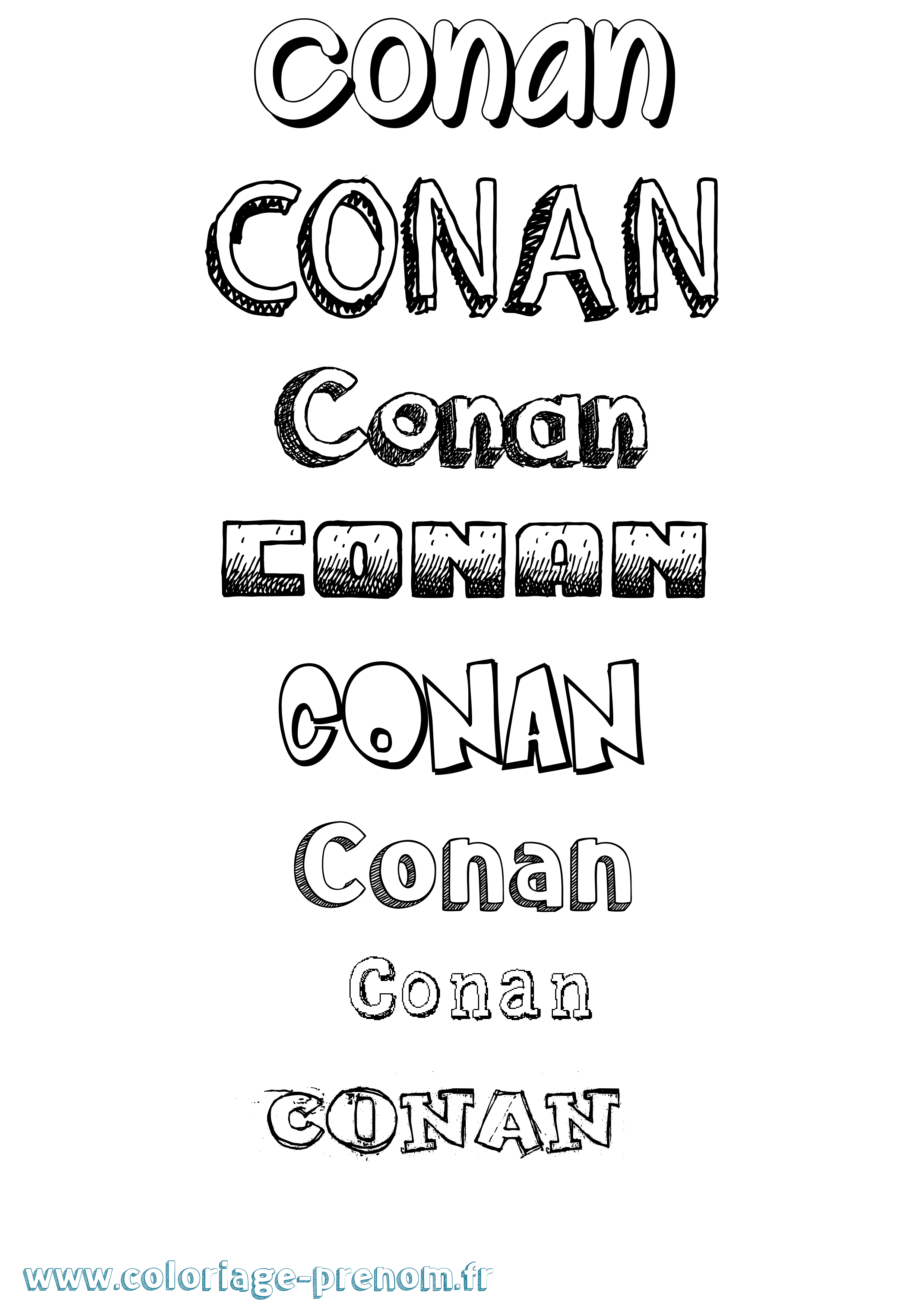 Coloriage Conan Dessiné Coloriage prénom Conan Dessiné