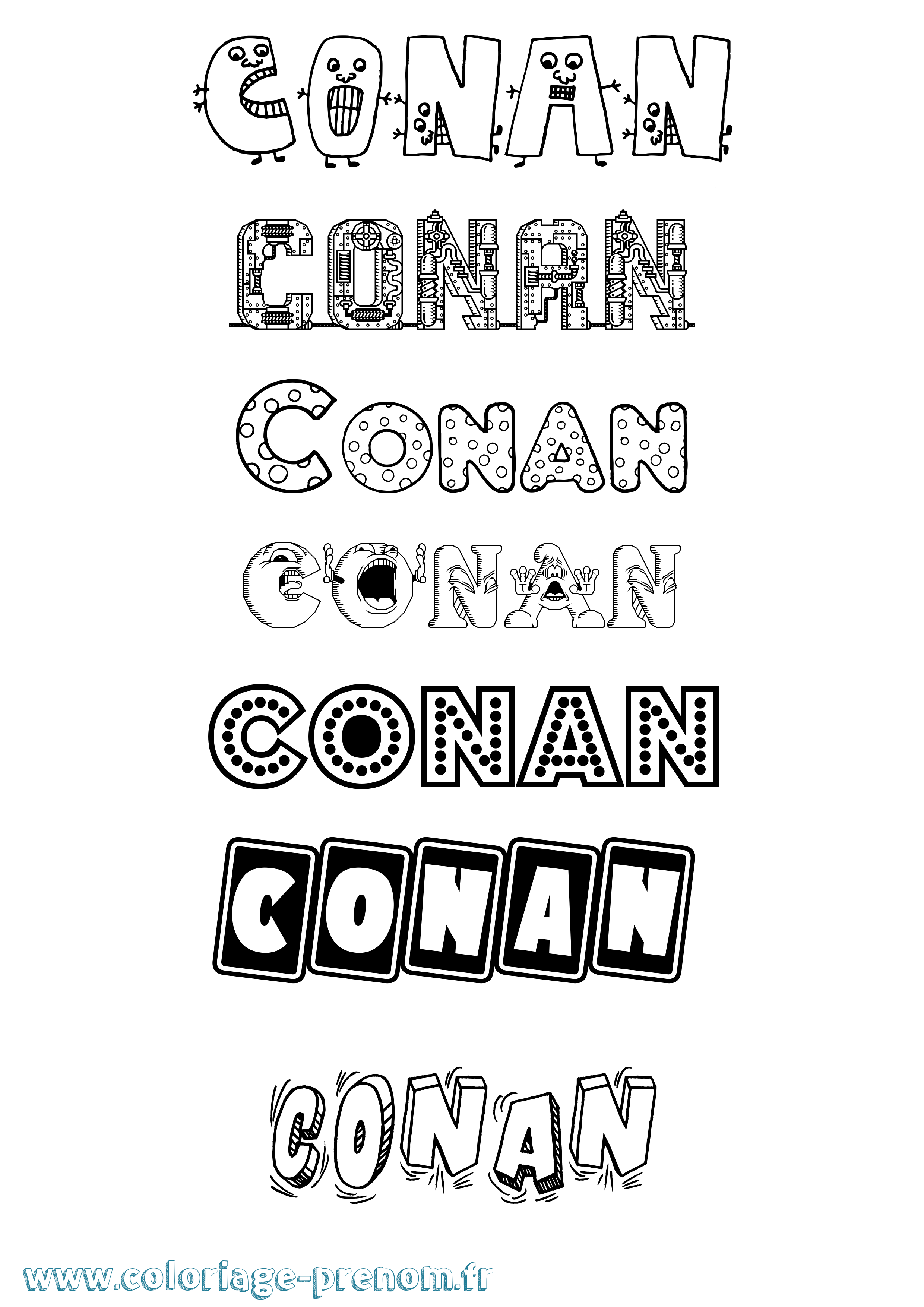 Coloriage Conan Fun Coloriage prénom Conan Fun