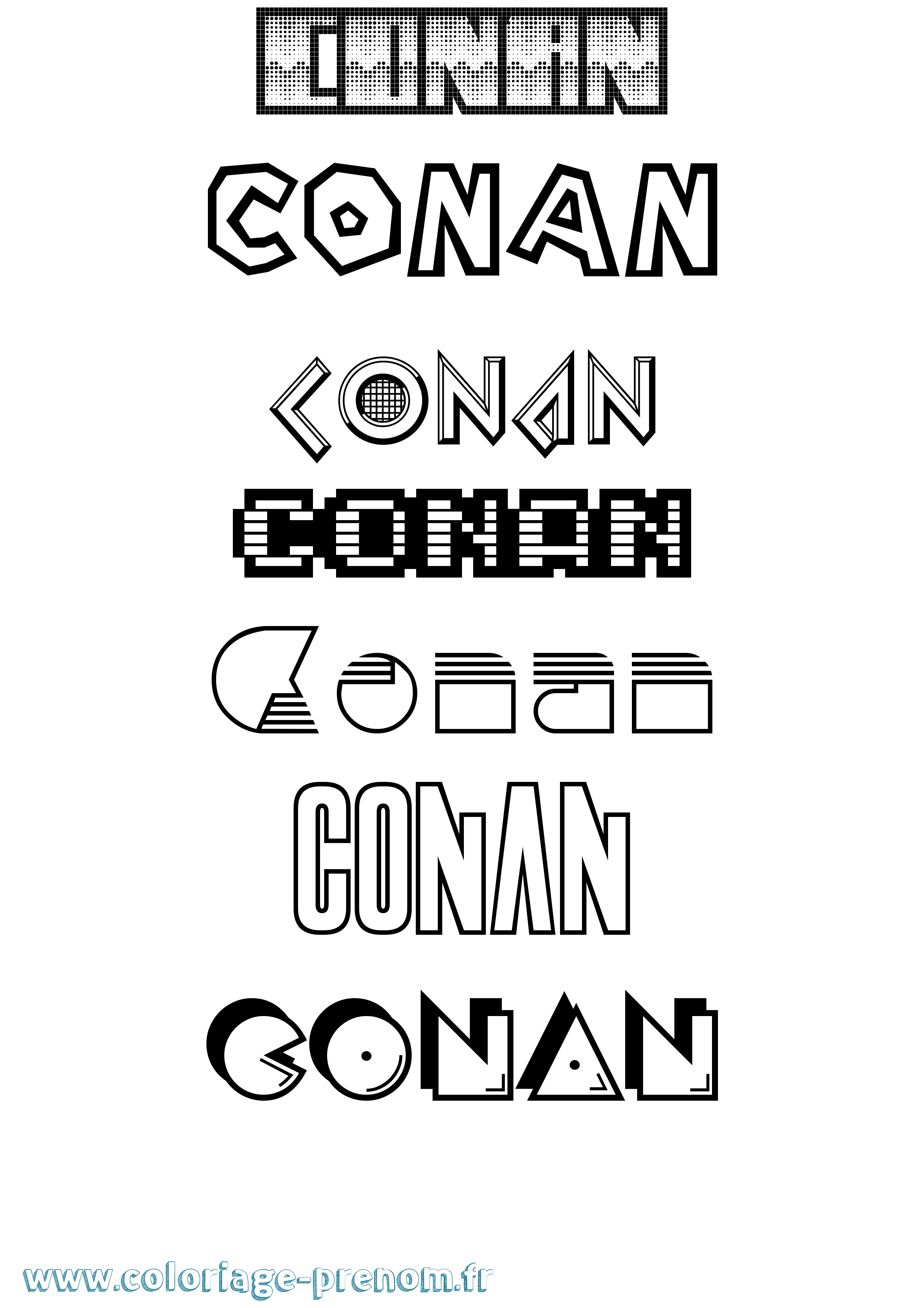 Coloriage Conan Jeux Vidéos Coloriage prénom Conan Jeux Vidéos