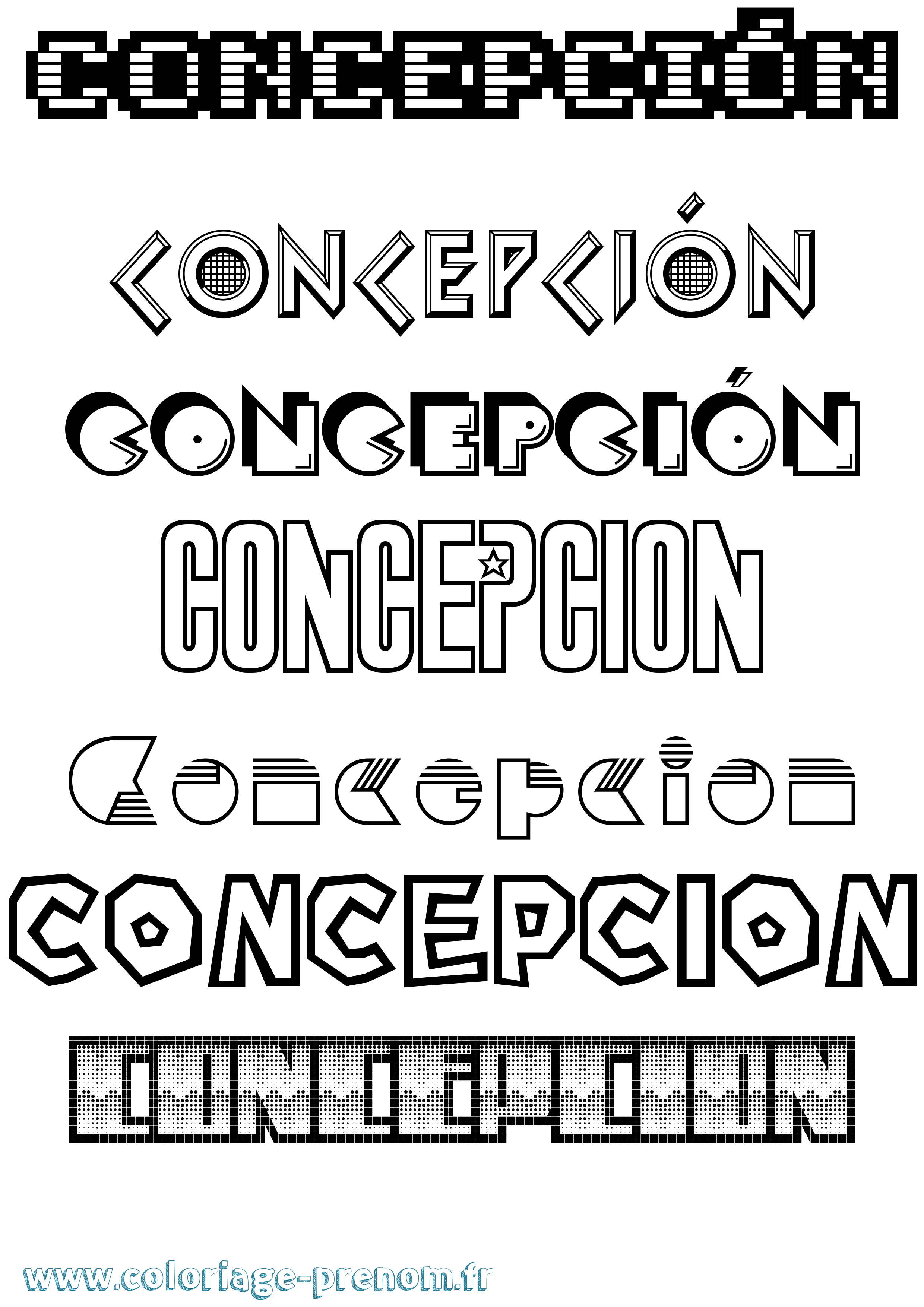 Coloriage Concepción Jeux Vidéos Coloriage prénom Concepción Jeux Vidéos