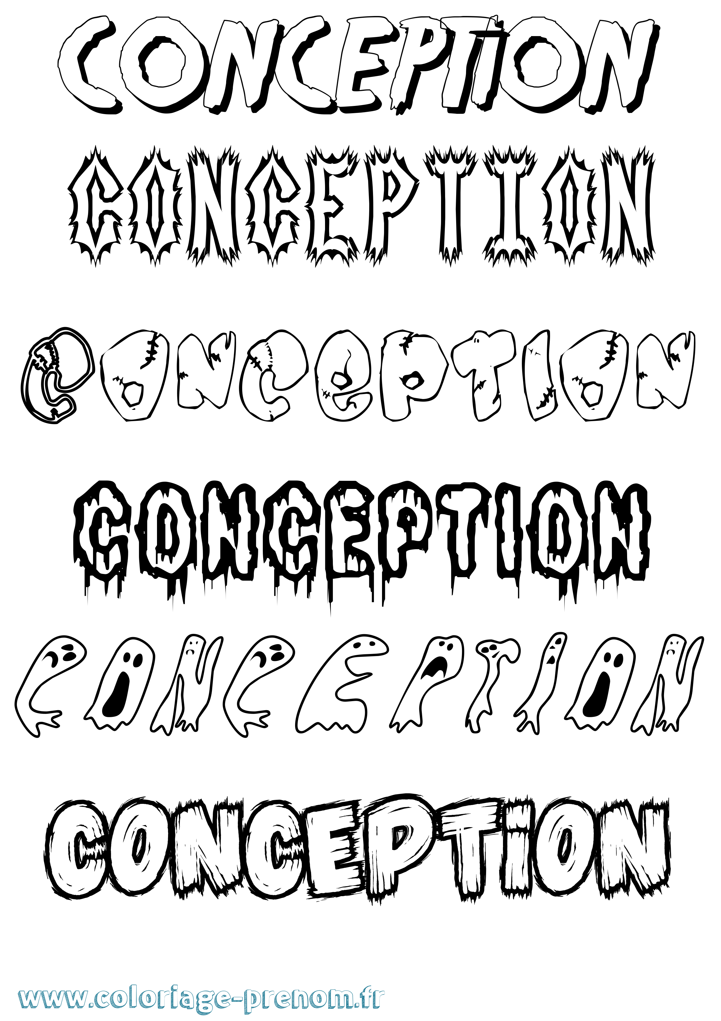 Coloriage Conception Frisson Coloriage prénom Conception Frisson