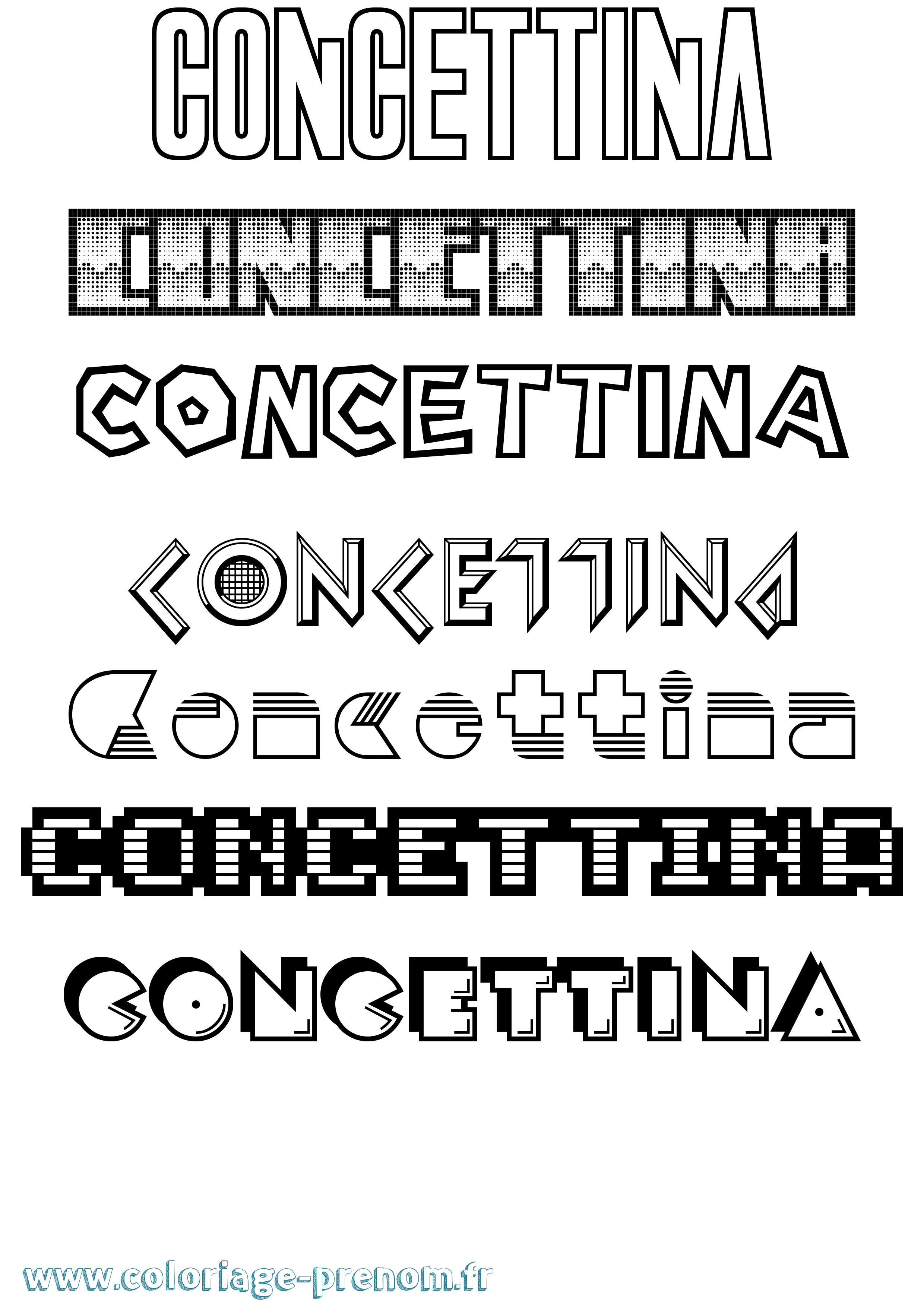 Coloriage Concettina Jeux Vidéos Coloriage prénom Concettina Jeux Vidéos