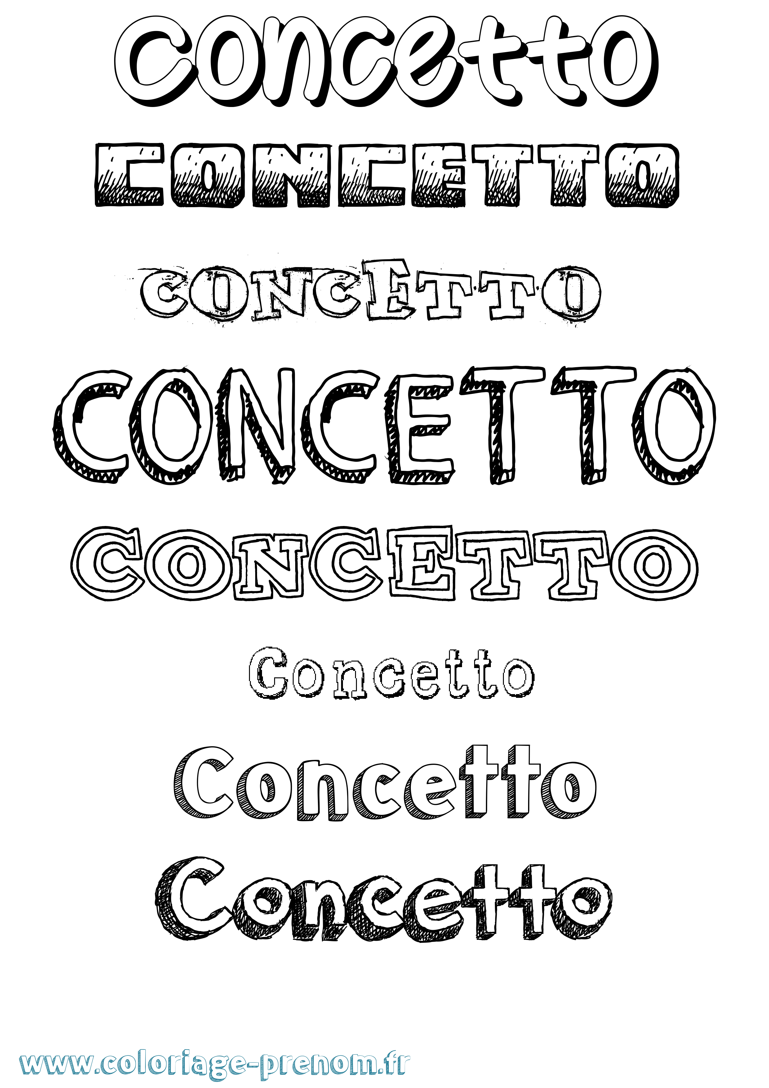 Coloriage Concetto Dessiné Coloriage prénom Concetto Dessiné