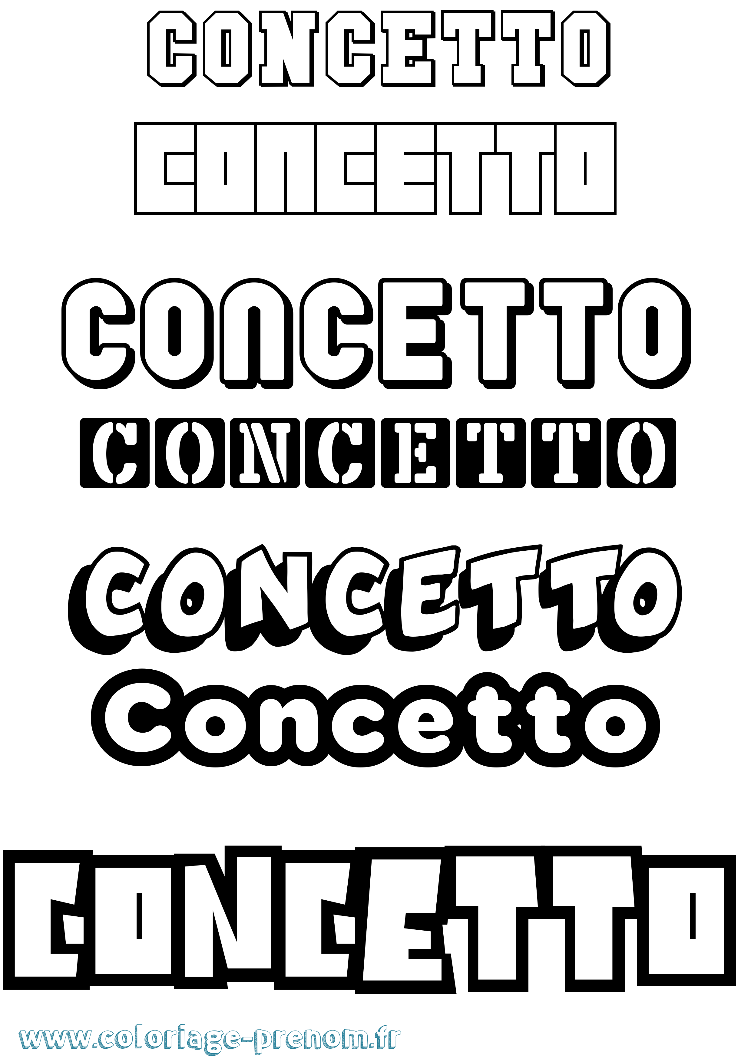 Coloriage Concetto Simple Coloriage prénom Concetto Simple