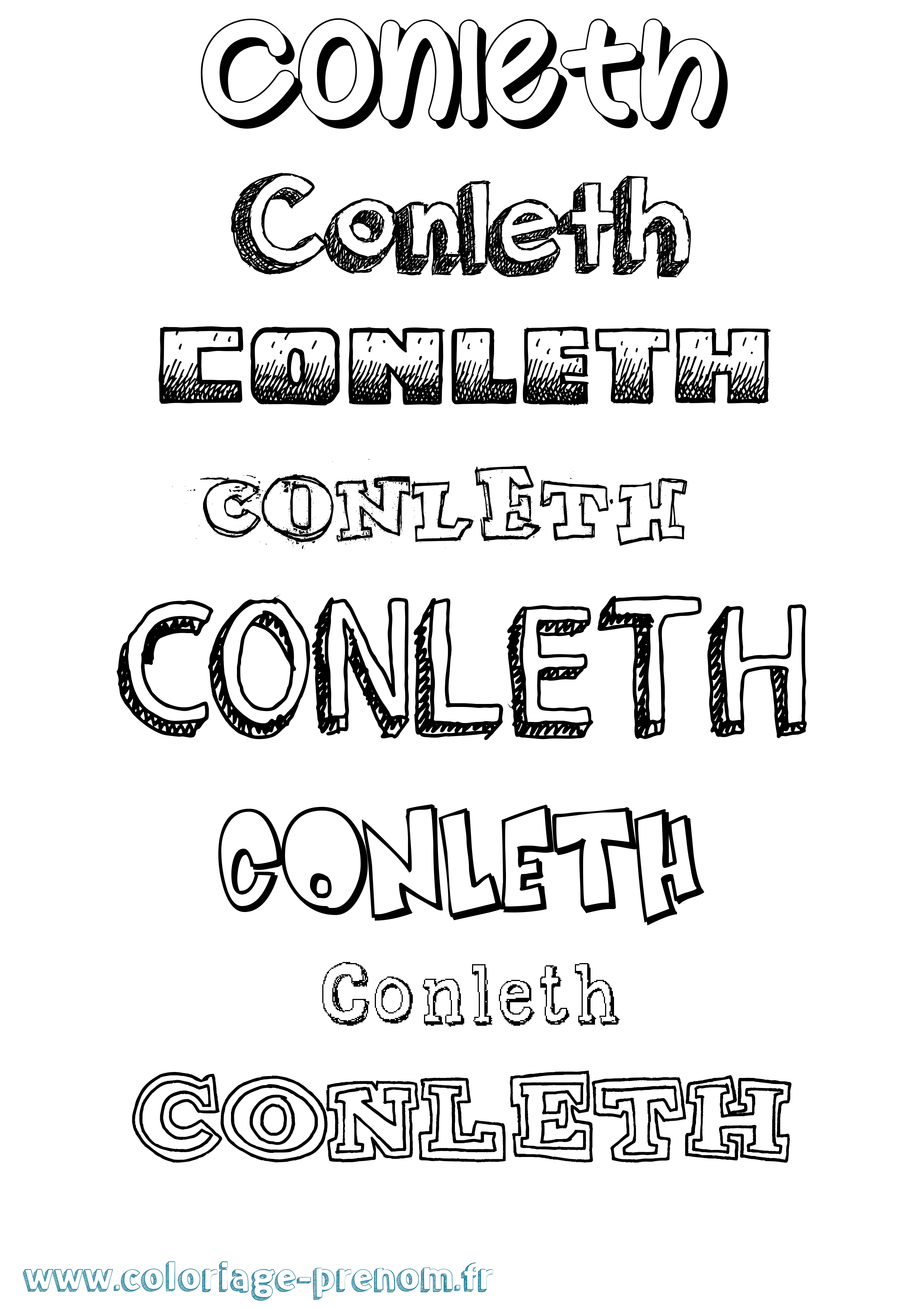 Coloriage Conleth Dessiné Coloriage prénom Conleth Dessiné