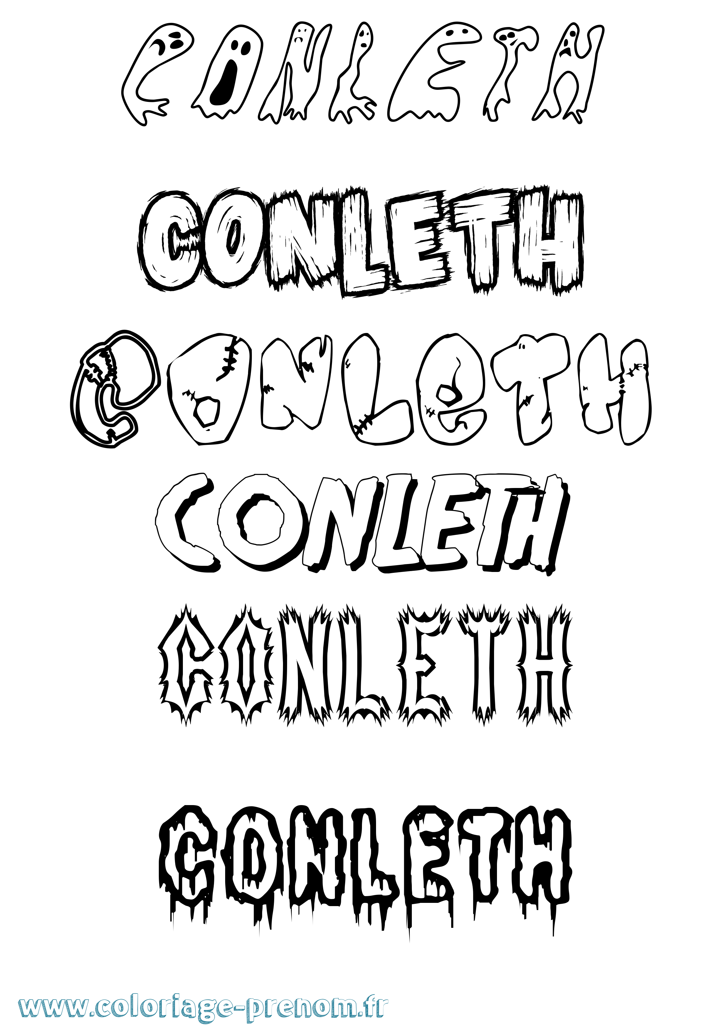 Coloriage Conleth Frisson Coloriage prénom Conleth Frisson