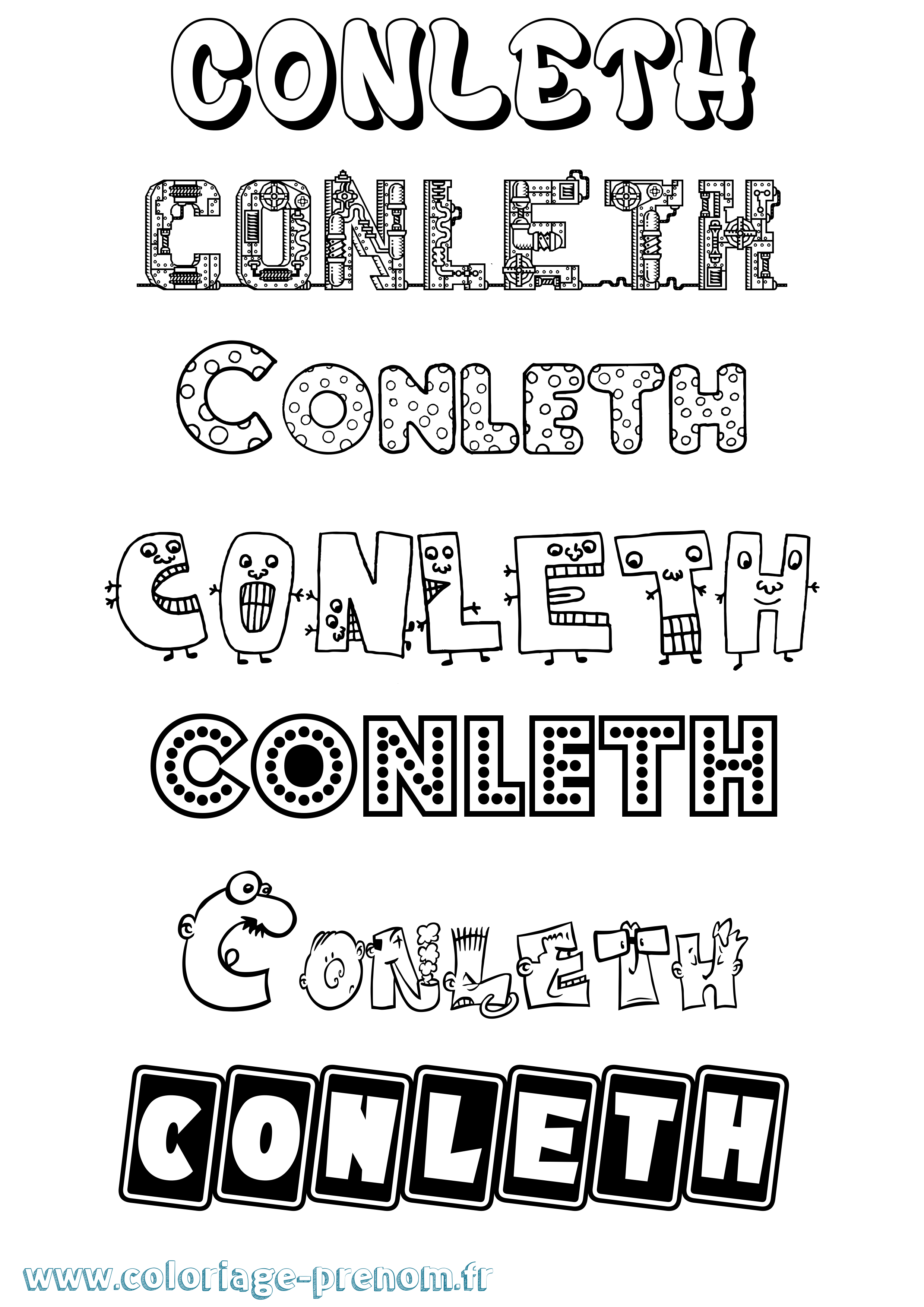 Coloriage Conleth Fun Coloriage prénom Conleth Fun