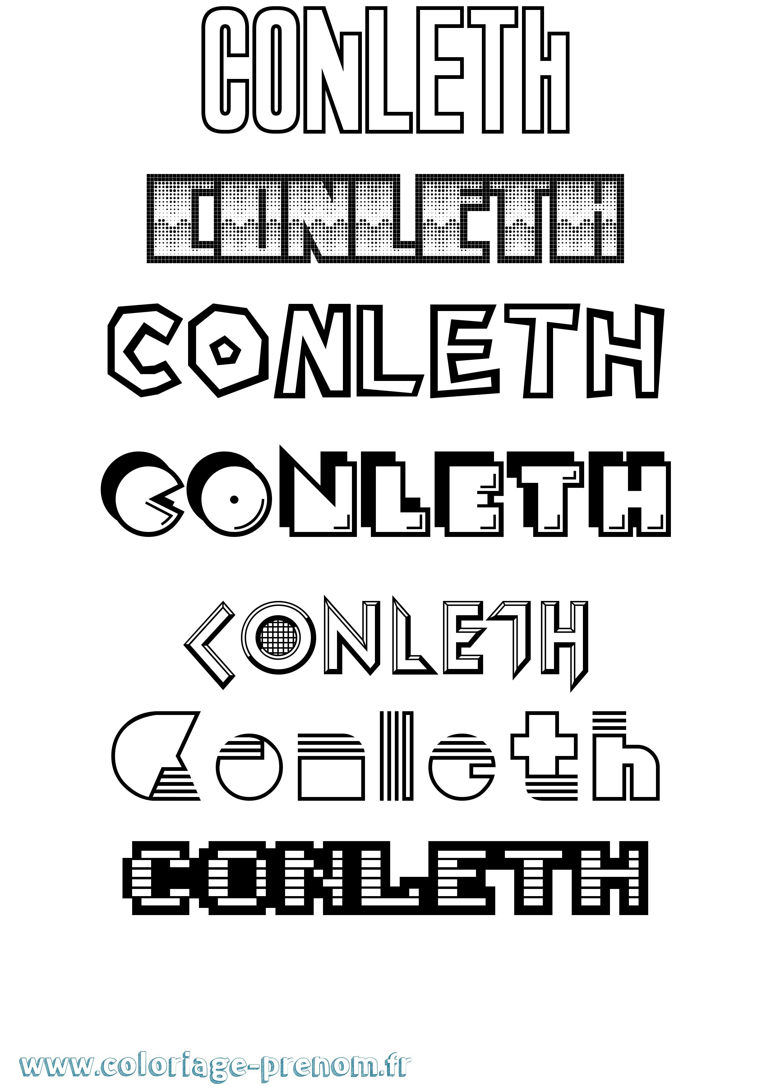 Coloriage Conleth Jeux Vidéos Coloriage prénom Conleth Jeux Vidéos
