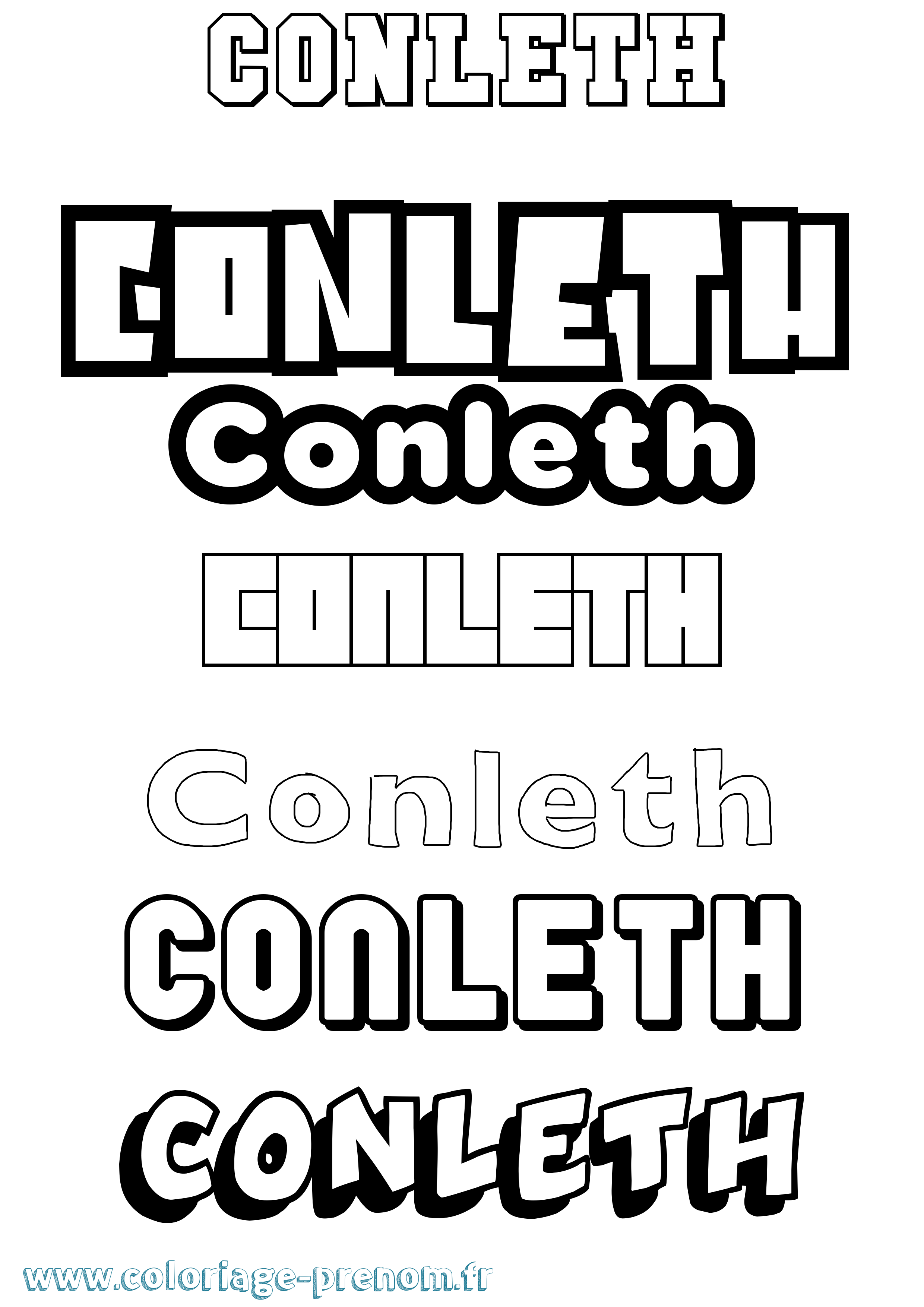 Coloriage Conleth Simple Coloriage prénom Conleth Simple