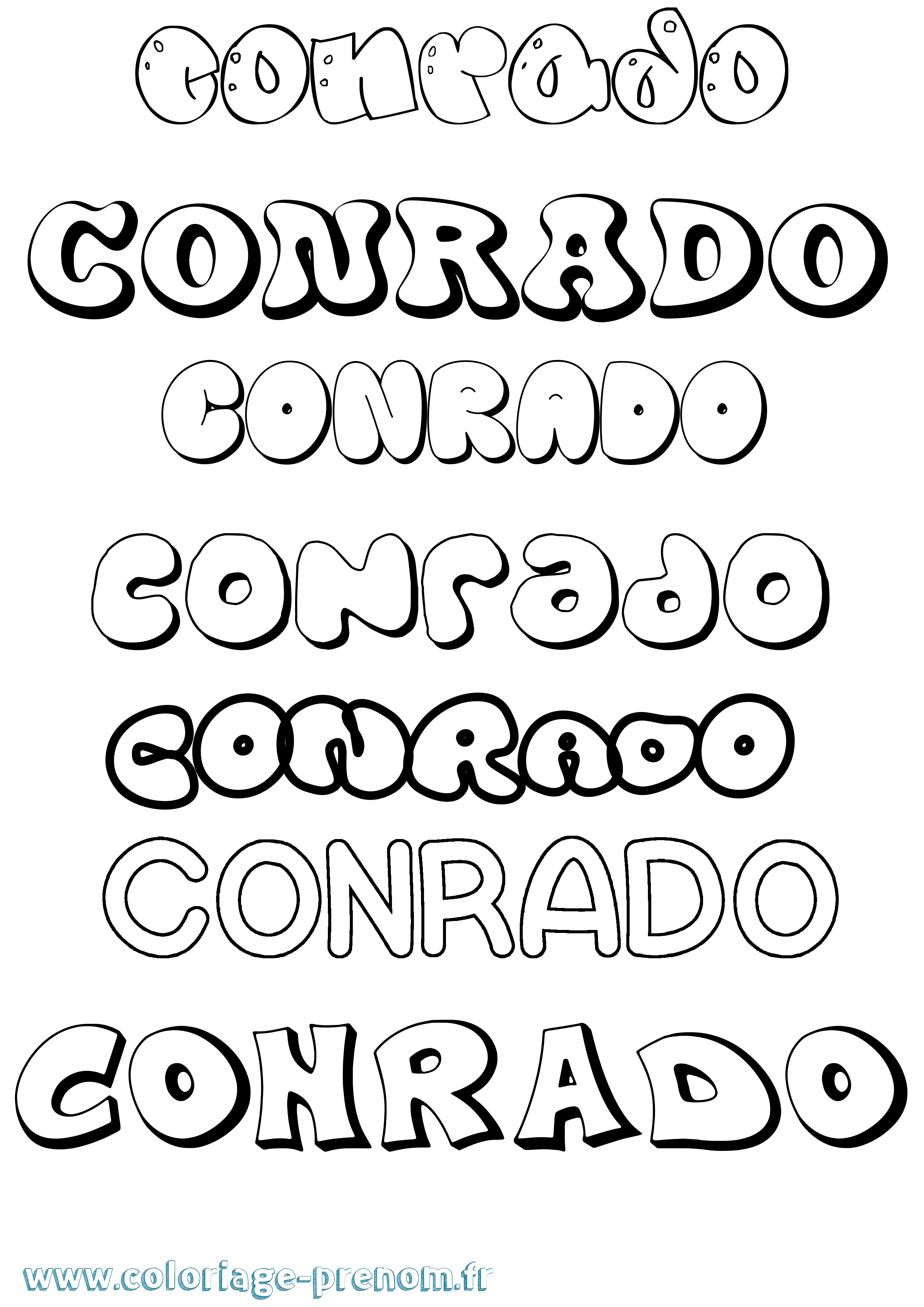 Coloriage Conrado Bubble Coloriage prénom Conrado Bubble