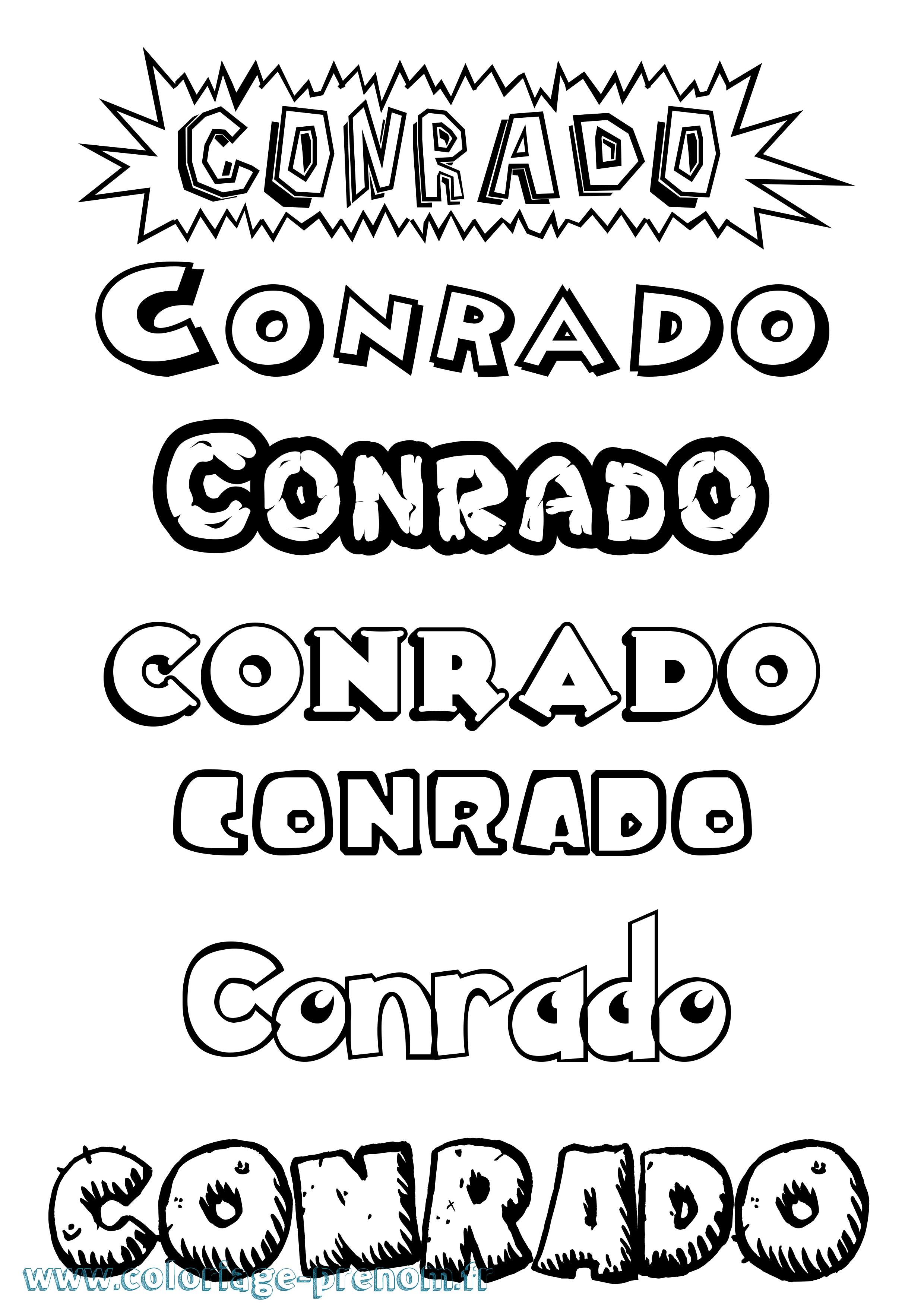 Coloriage Conrado Dessin Animé Coloriage prénom Conrado Dessin Animé