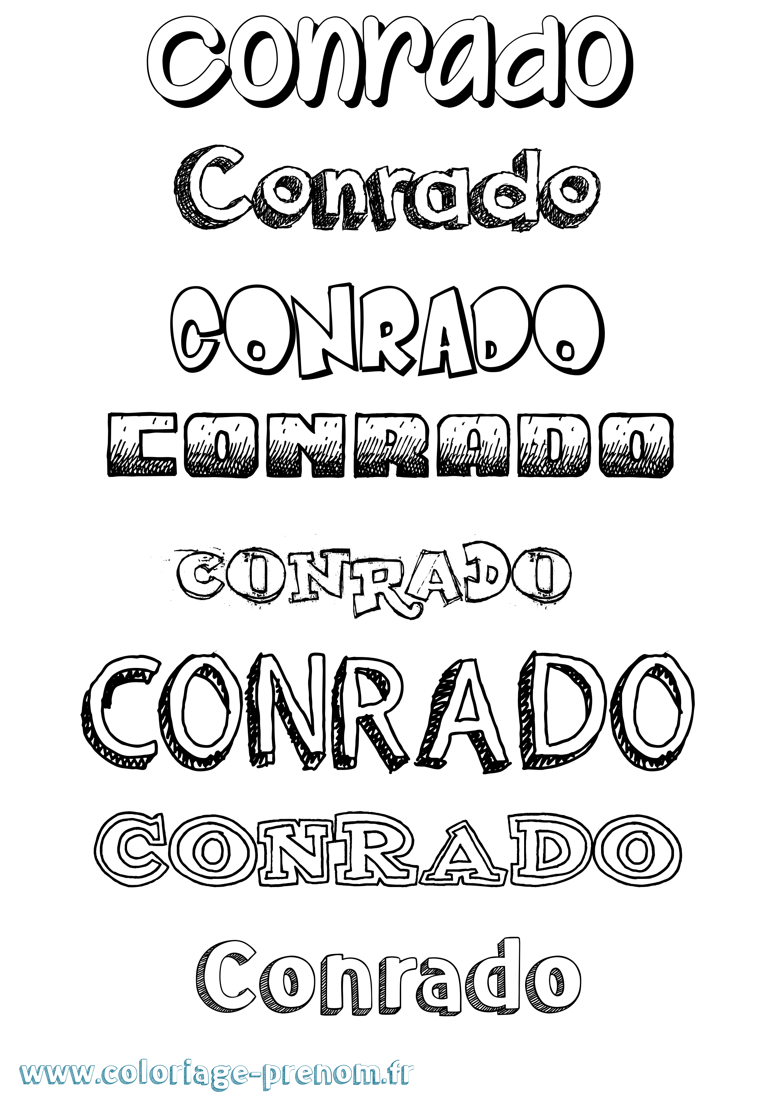 Coloriage Conrado Dessiné Coloriage prénom Conrado Dessiné