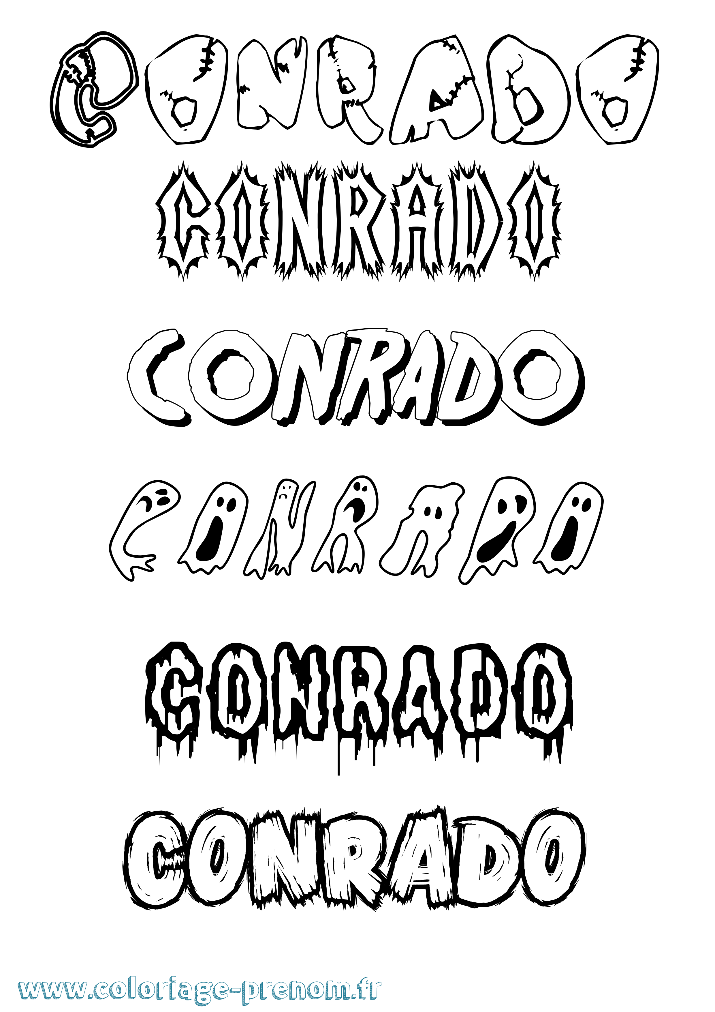 Coloriage Conrado Frisson Coloriage prénom Conrado Frisson