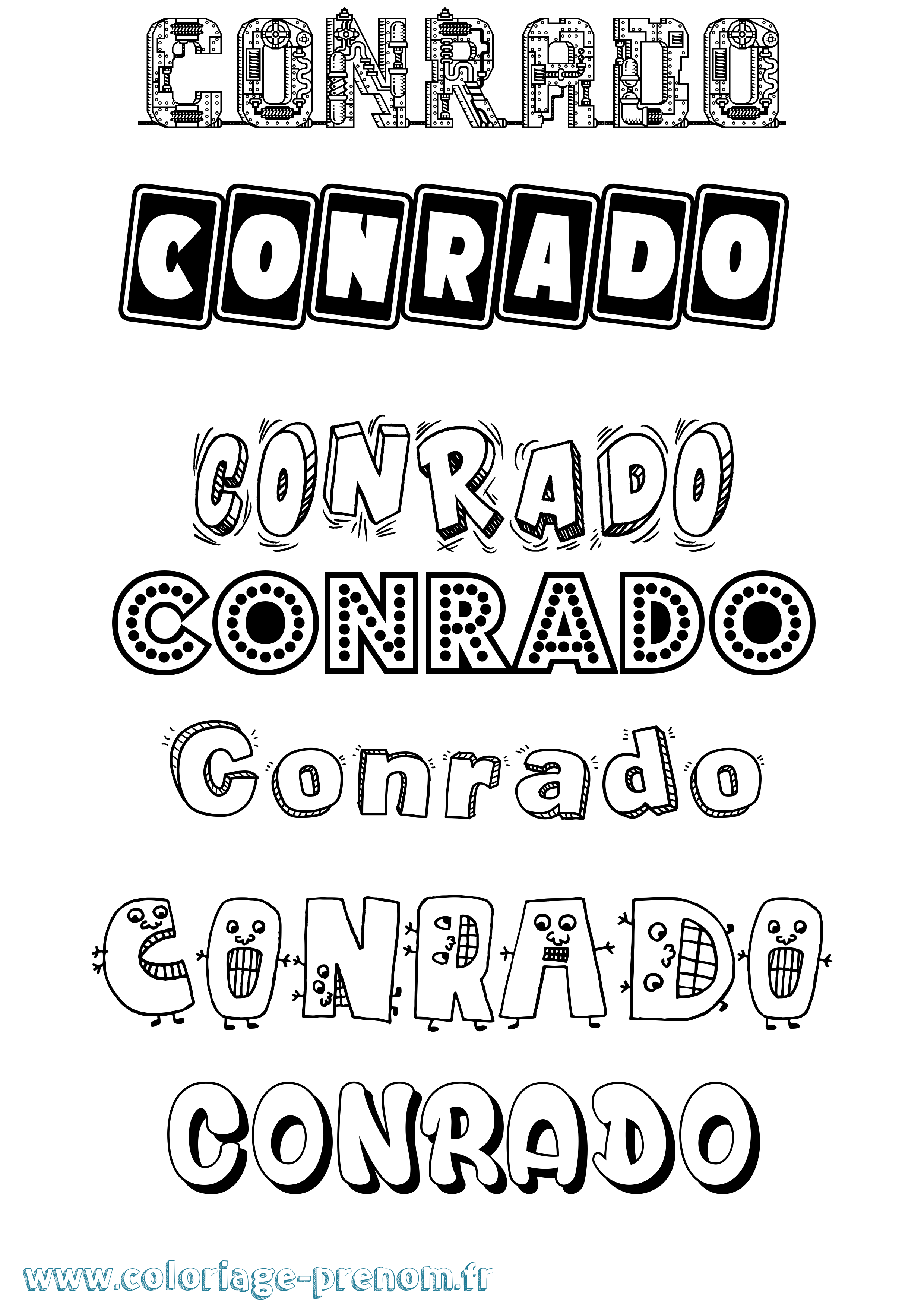 Coloriage Conrado Fun Coloriage prénom Conrado Fun
