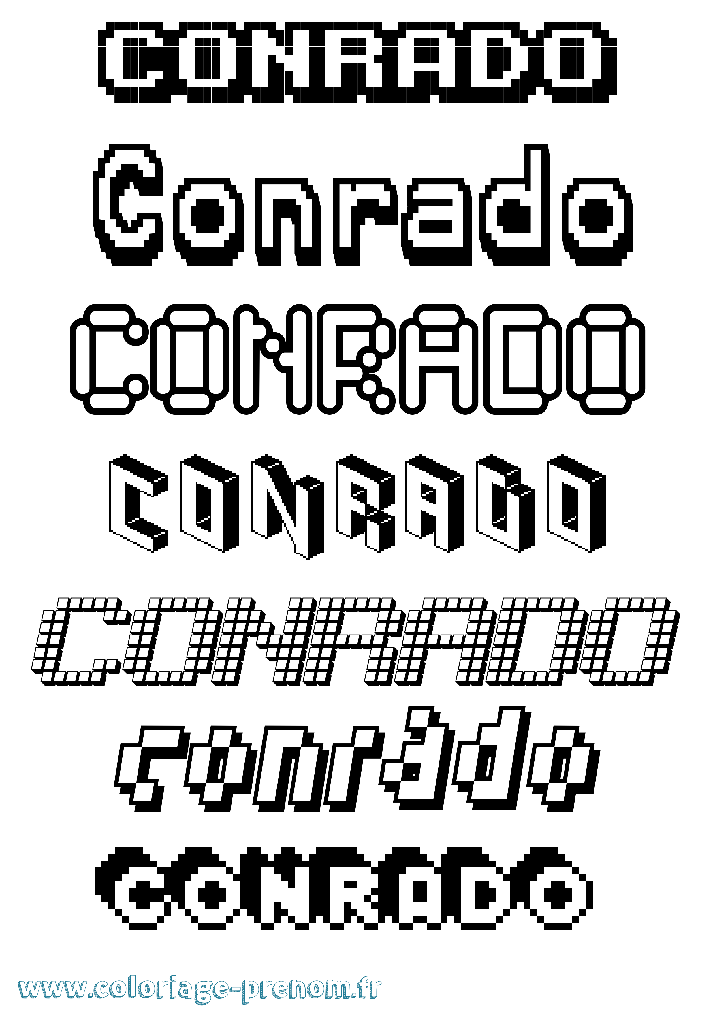 Coloriage Conrado Pixel Coloriage prénom Conrado Pixel