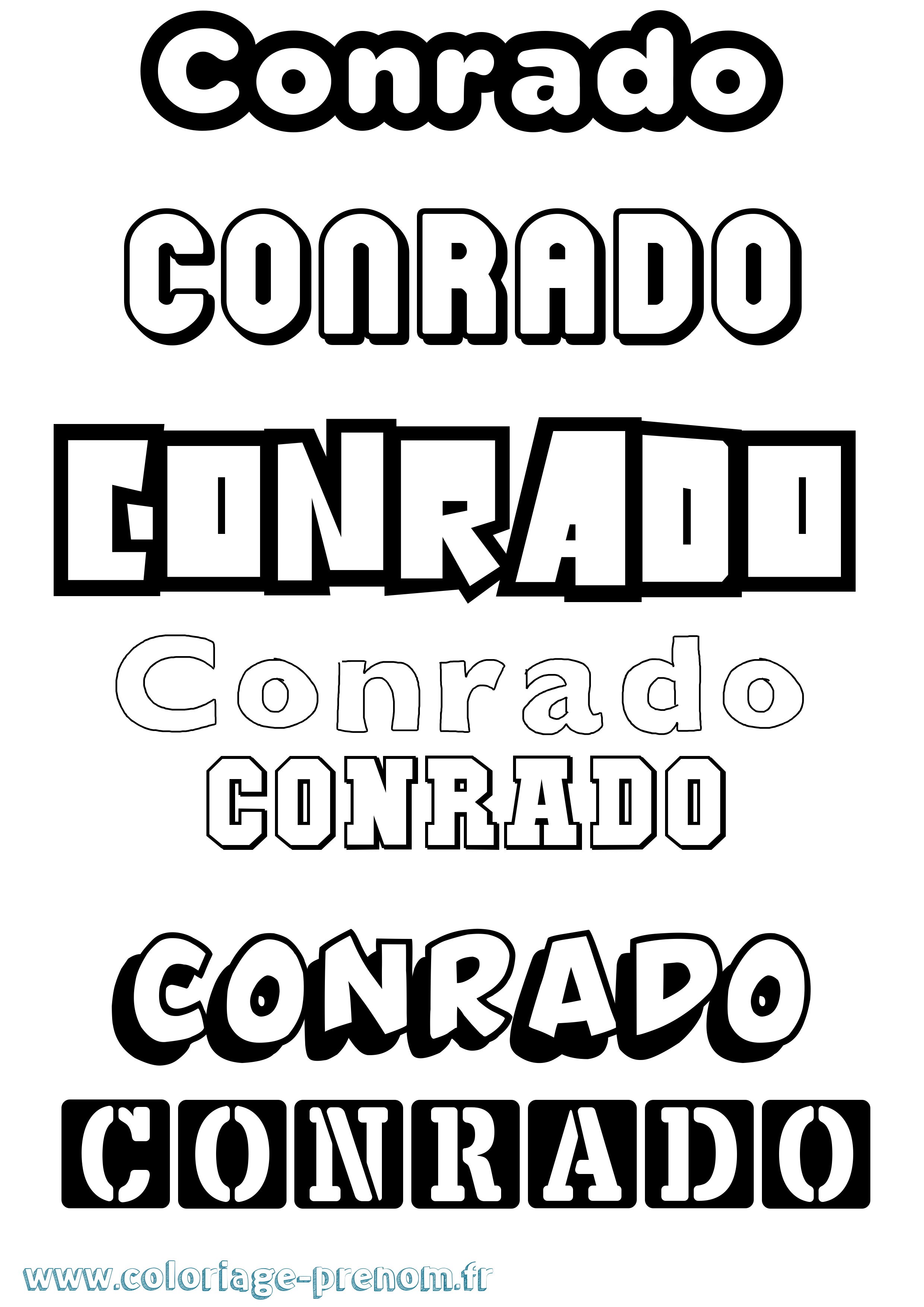 Coloriage Conrado Simple Coloriage prénom Conrado Simple